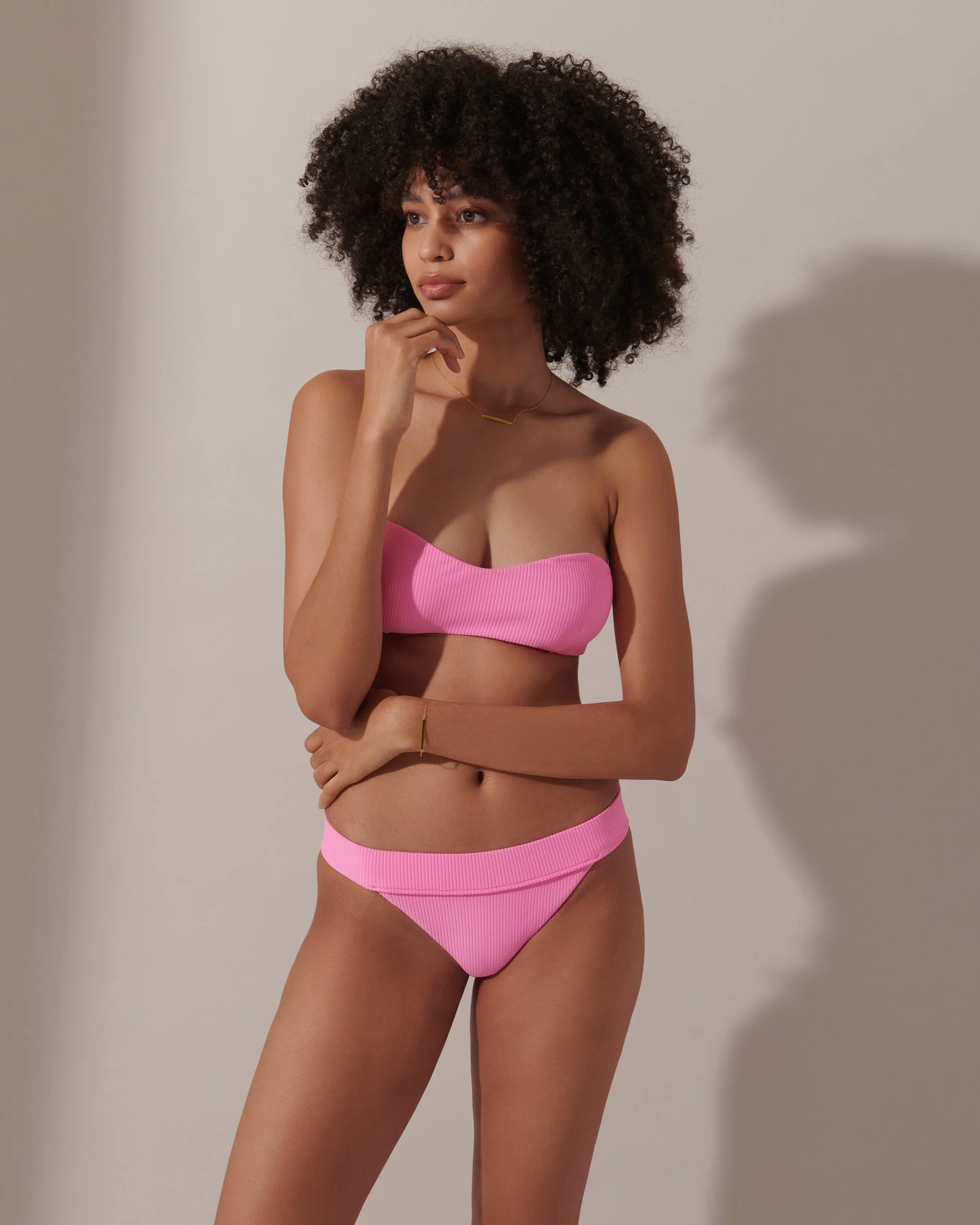 Lucerne Bandeau Bikini Top Pink - Image 7