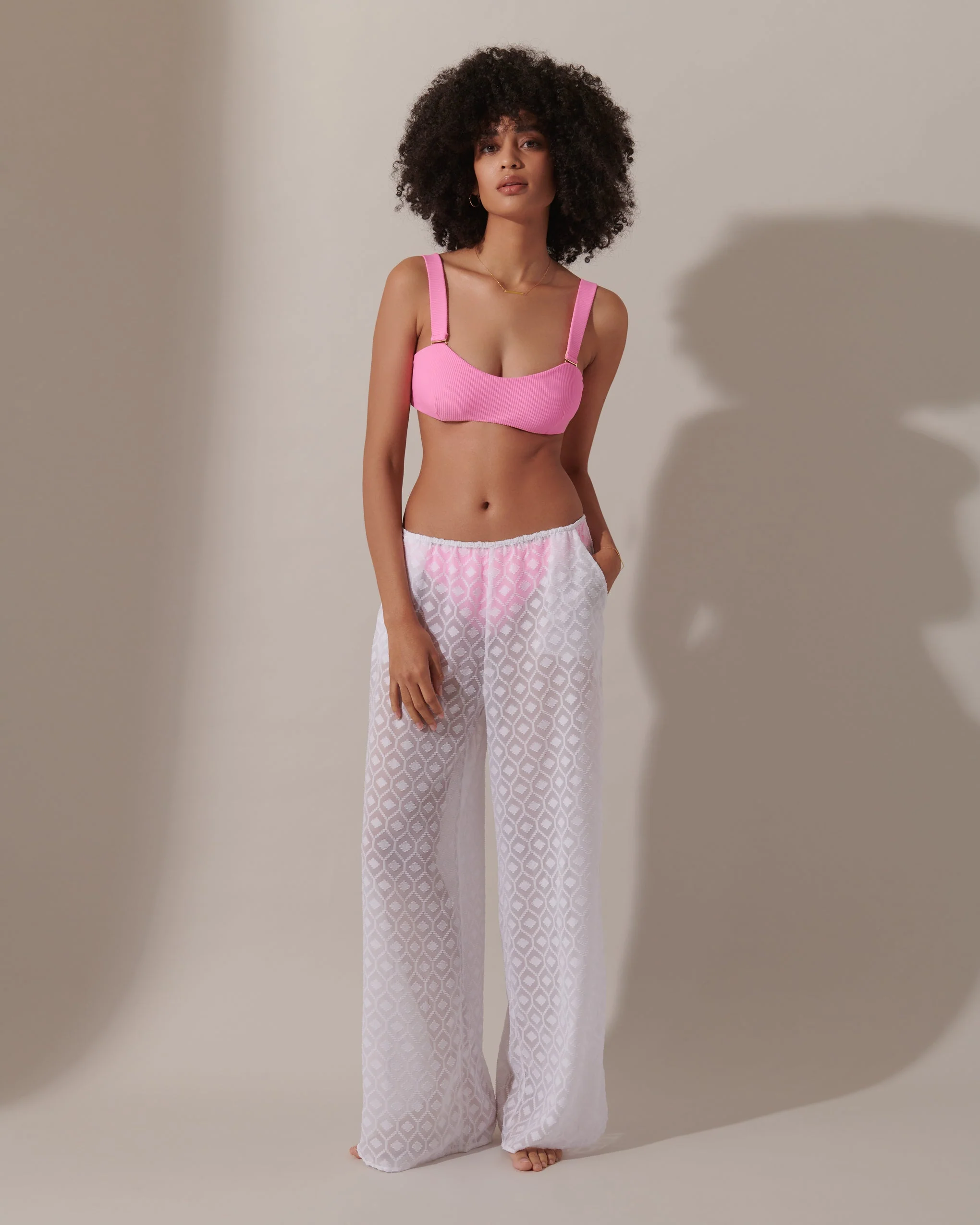 Lucerne Bandeau Bikini Top Pink - Image 8