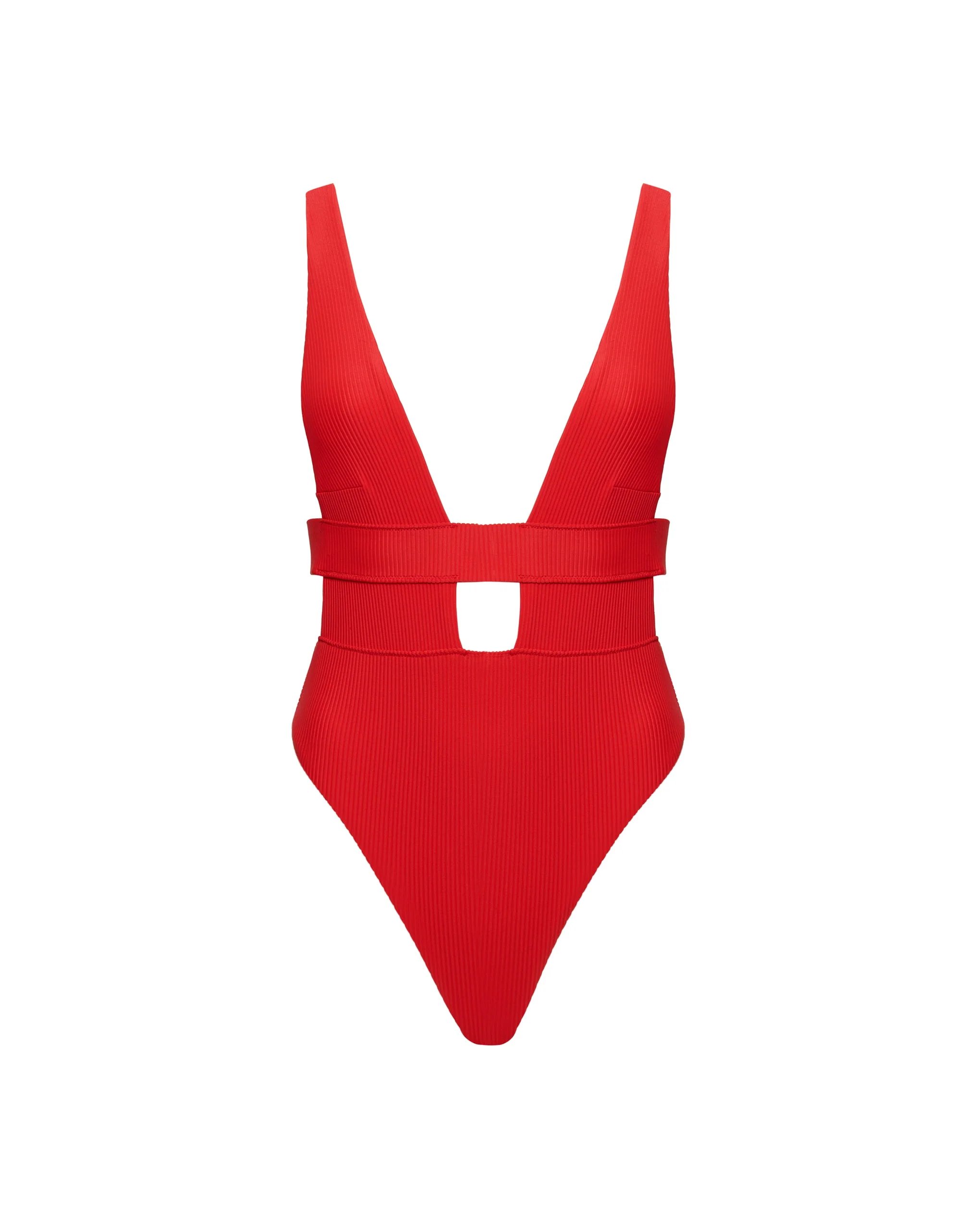 Lucerne Plunge Swimsuit Red - Image 5