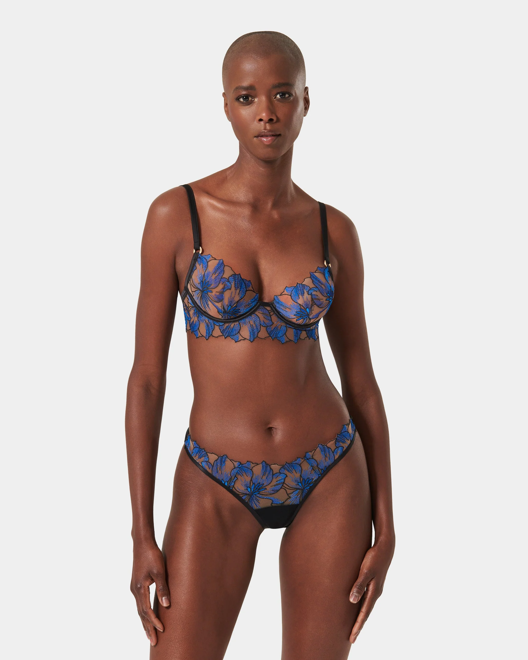 Lyandra Thong Egyptian Blue/Black/Sheer - Image 2
