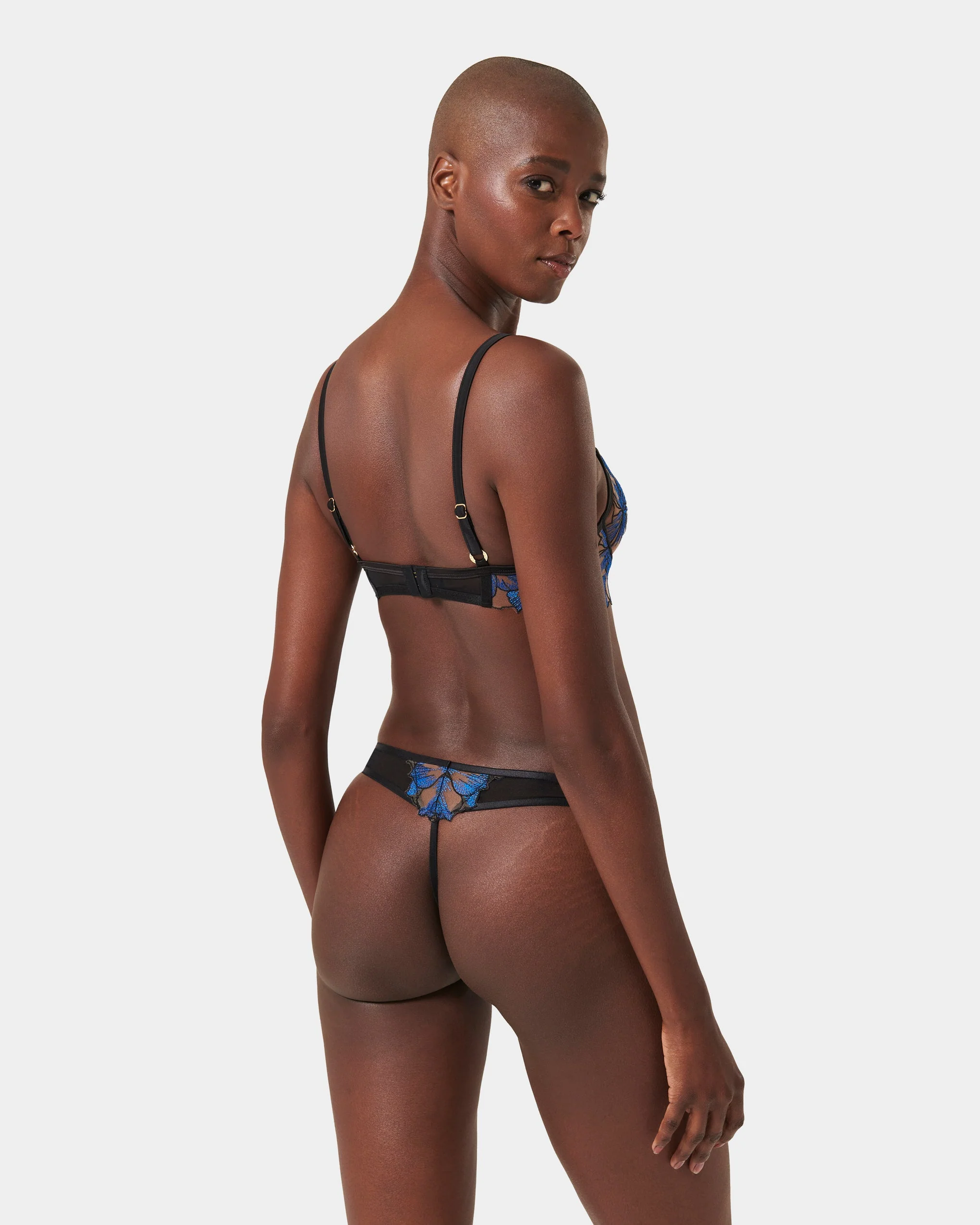 Lyandra Thong Egyptian Blue/Black/Sheer - Image 8