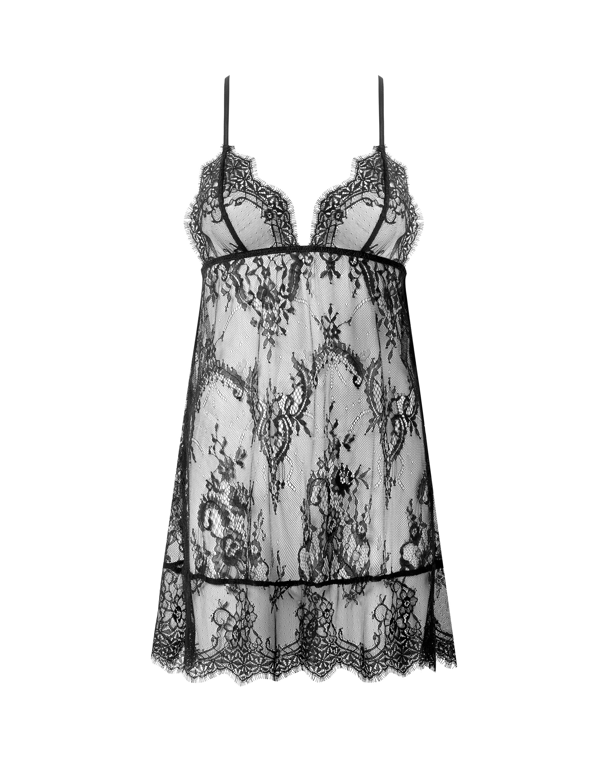 Madeline Lace Chemise Black - Image 5