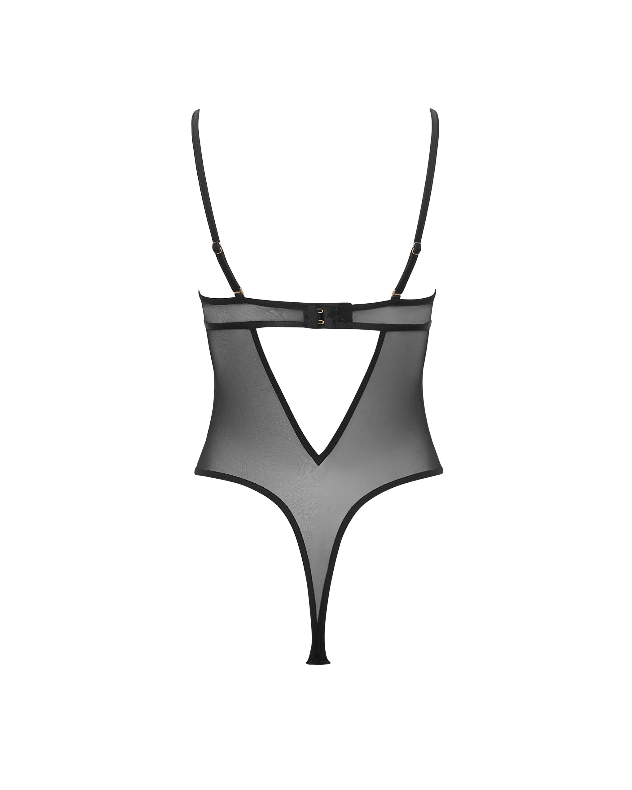 Madeline Sheer Lace Bodysuit Black - Image 6