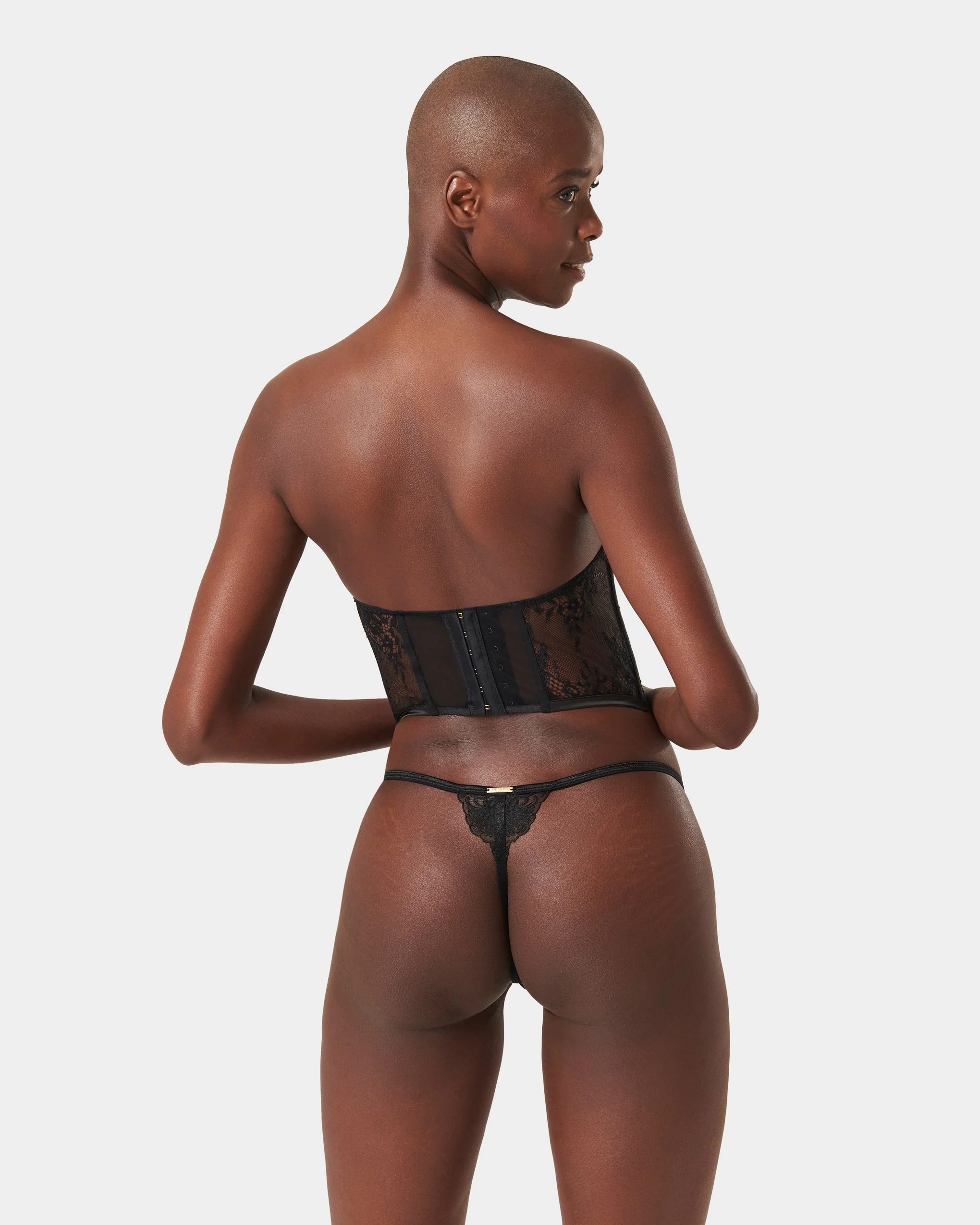 Madeline Wired Bustier (with detachable shoulder straps) Black - Image 10