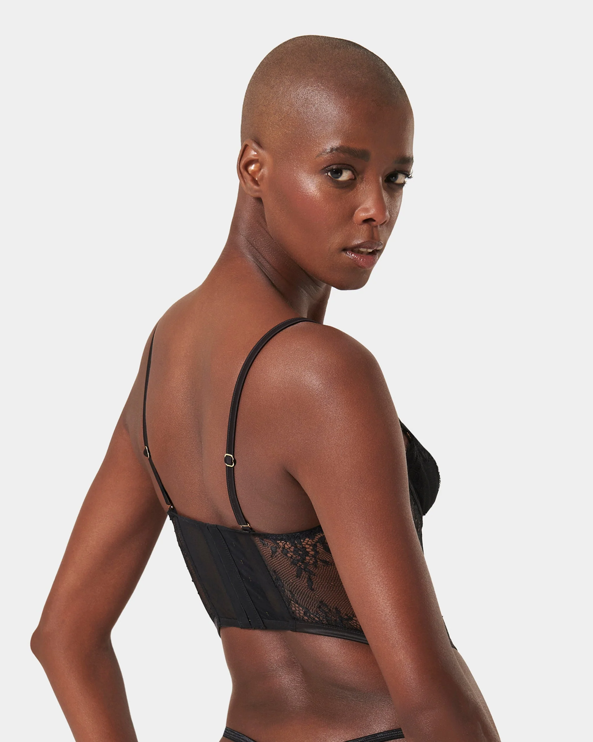 Madeline Wired Bustier (with detachable shoulder straps) Black - Image 3