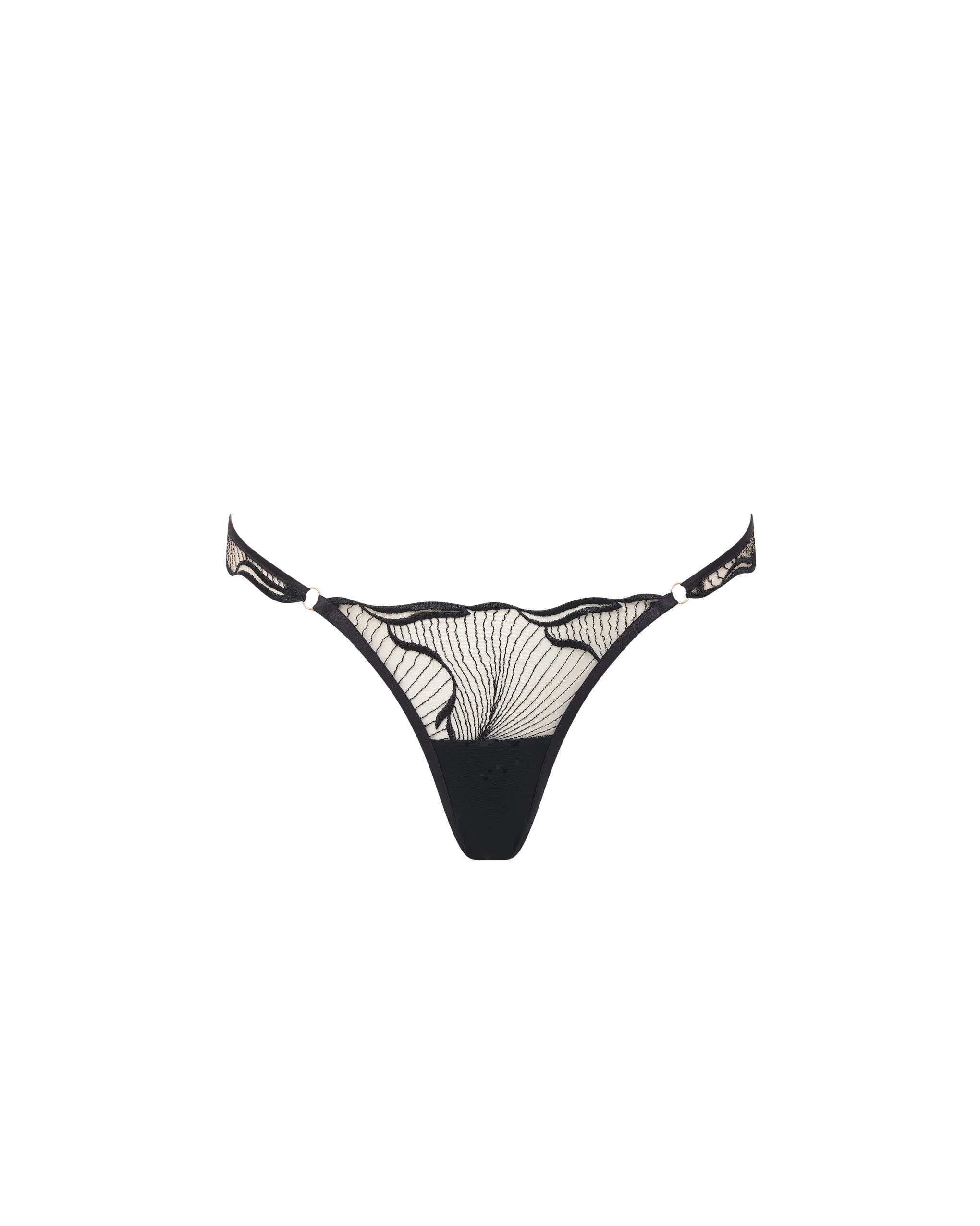 Marabel Embroidered Sheer Brief Black - Image 5