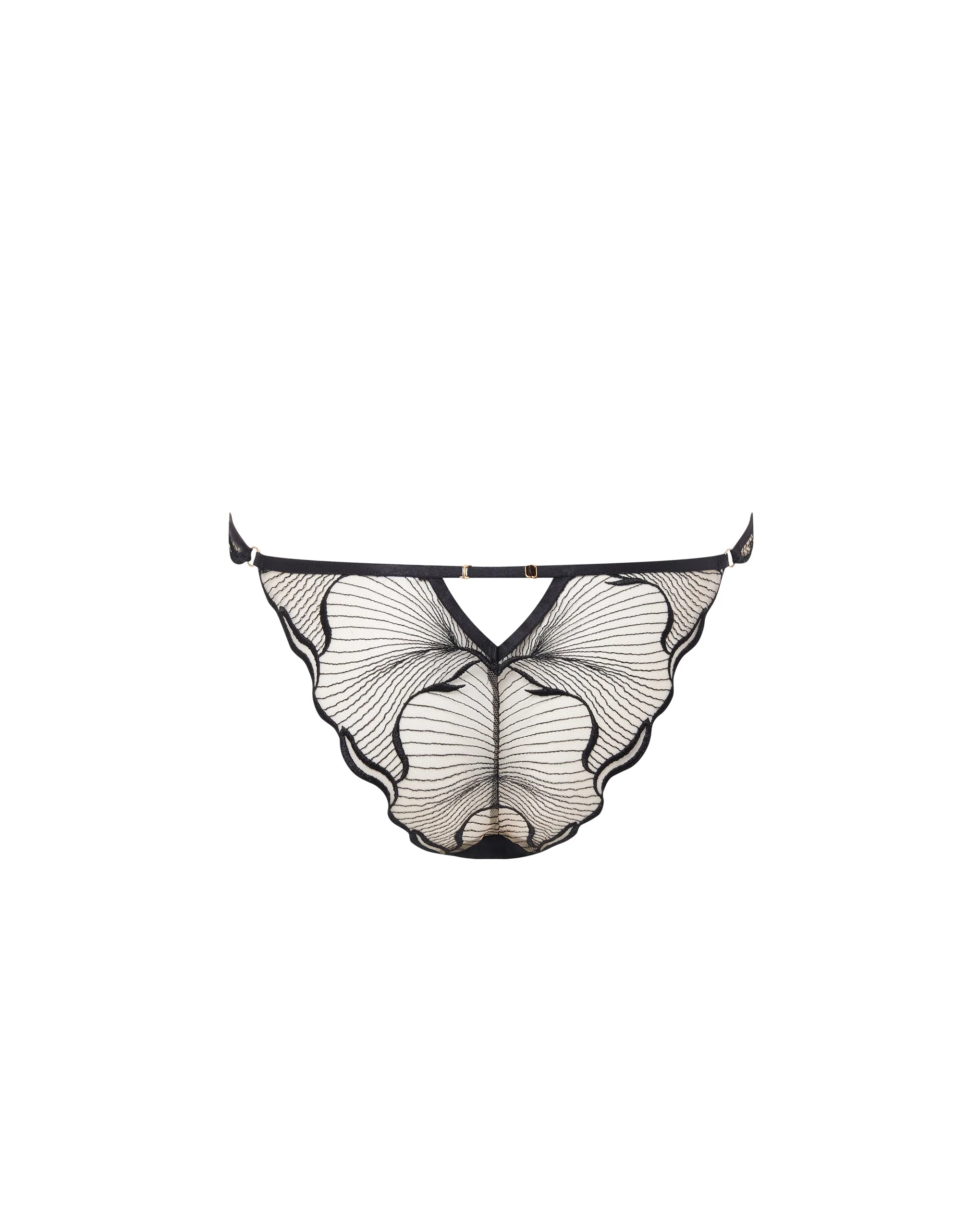 Marabel Embroidered Sheer Brief Black - Image 6