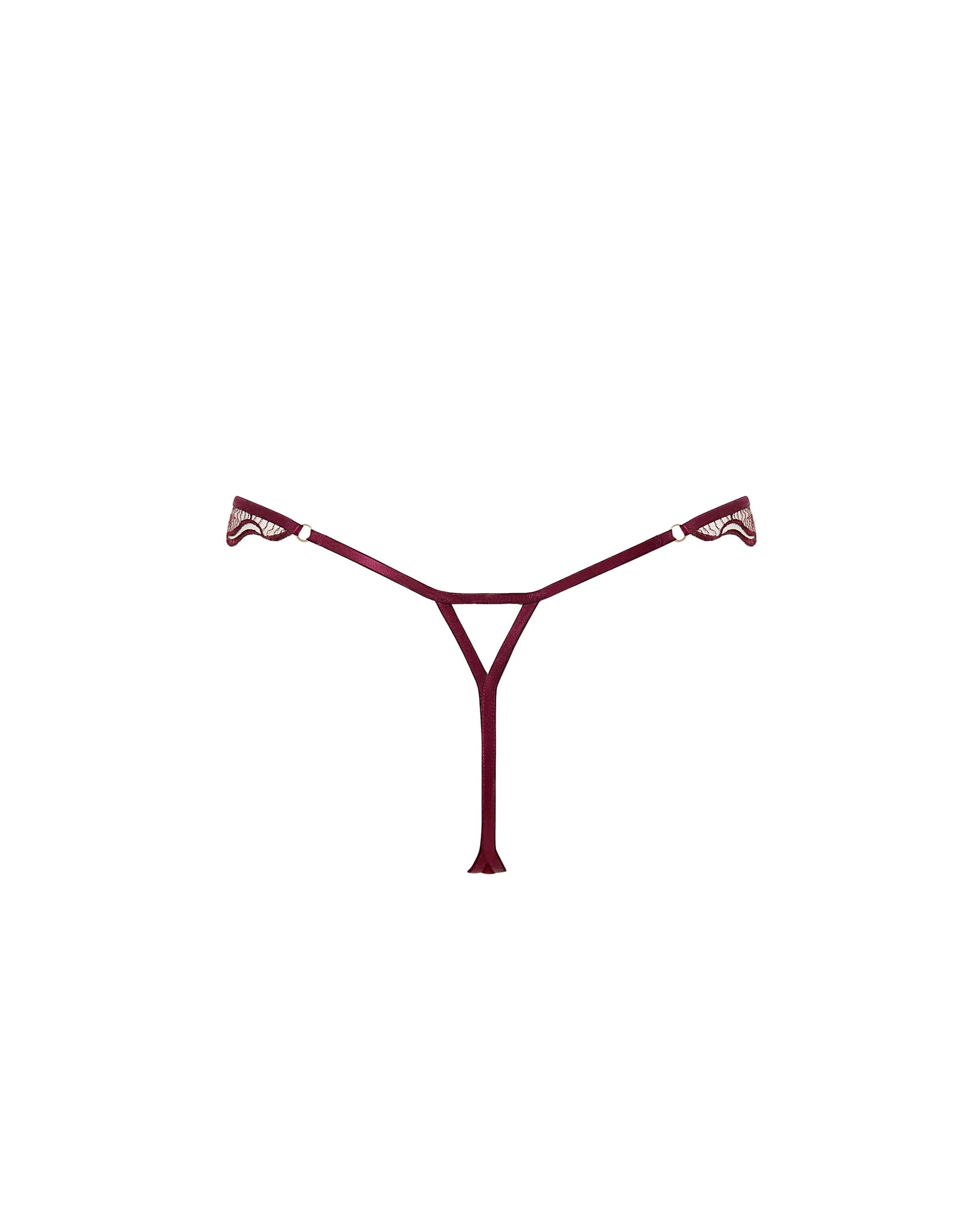 Marabel Embroidered Sheer Thong Cherry - Image 6