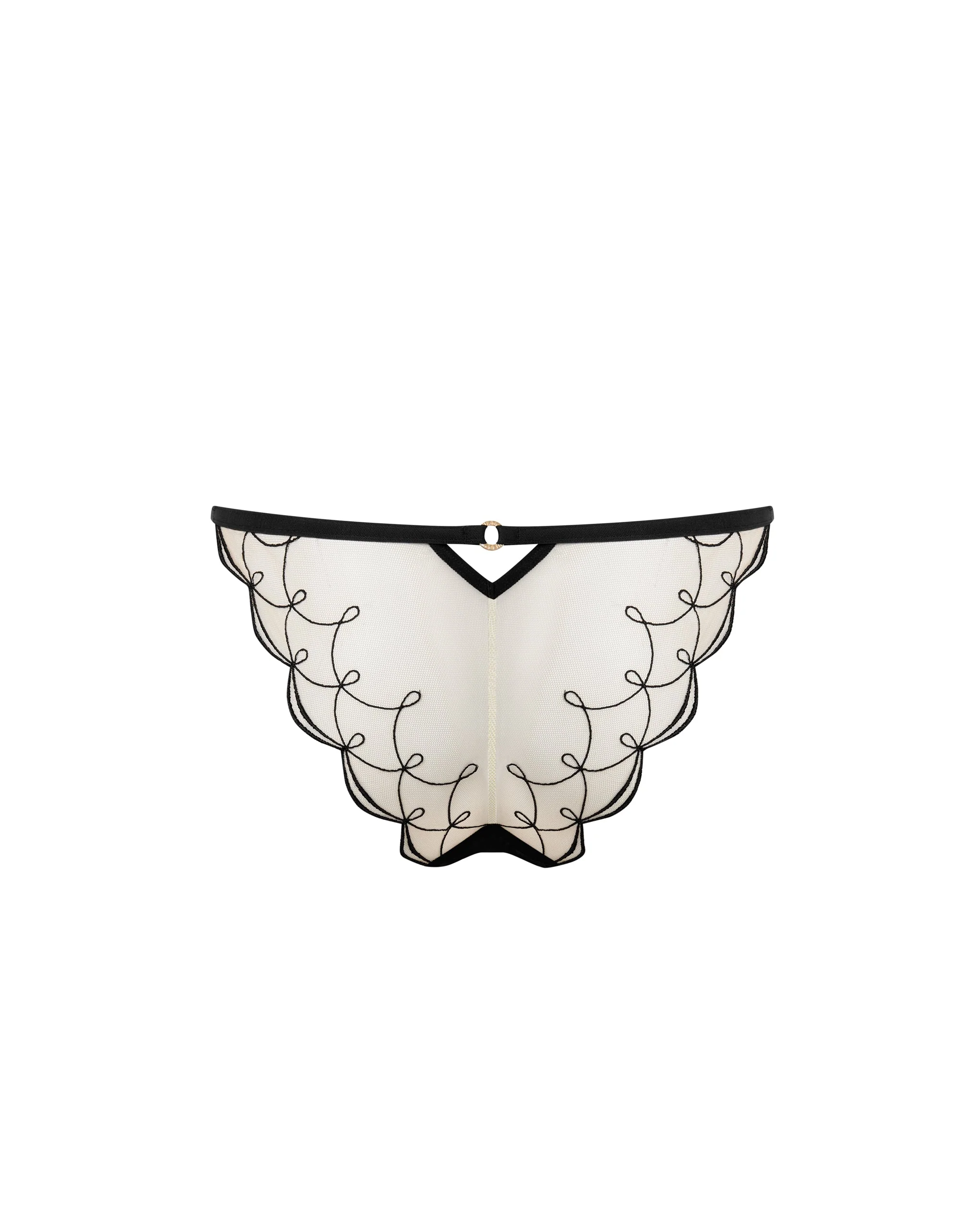 Marceline Embroidered Sheer Brief Black - Image 6