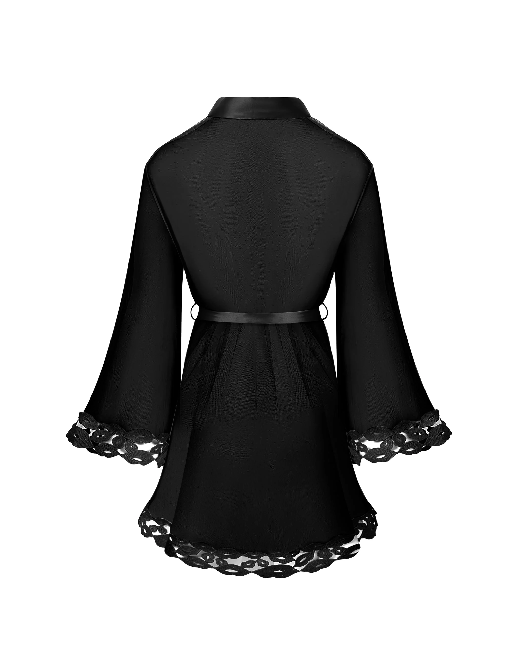Marian Chiffon Embroidered Kimono Black - Image 6