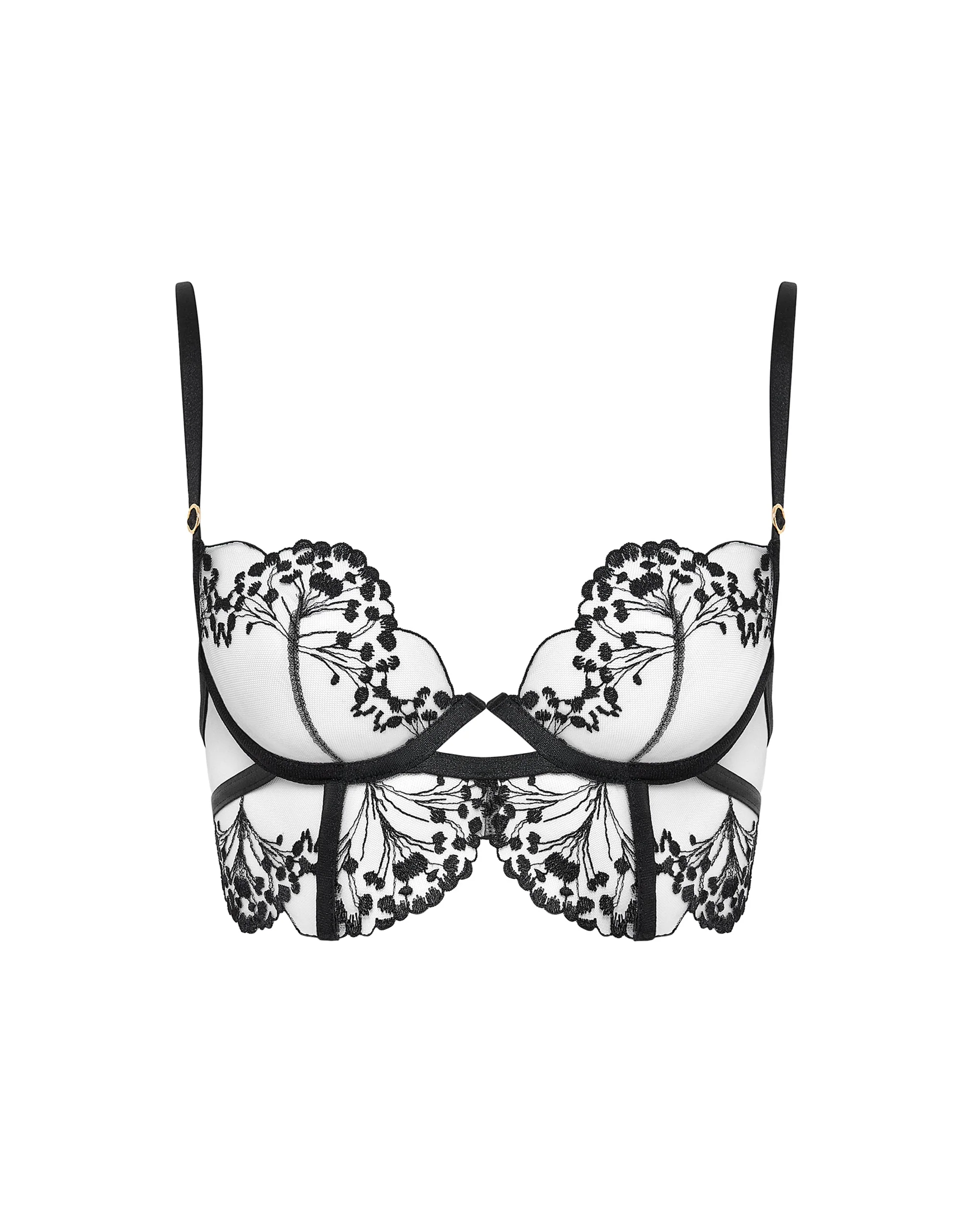 Marisa Embroidered Sheer Bra Black - Image 5