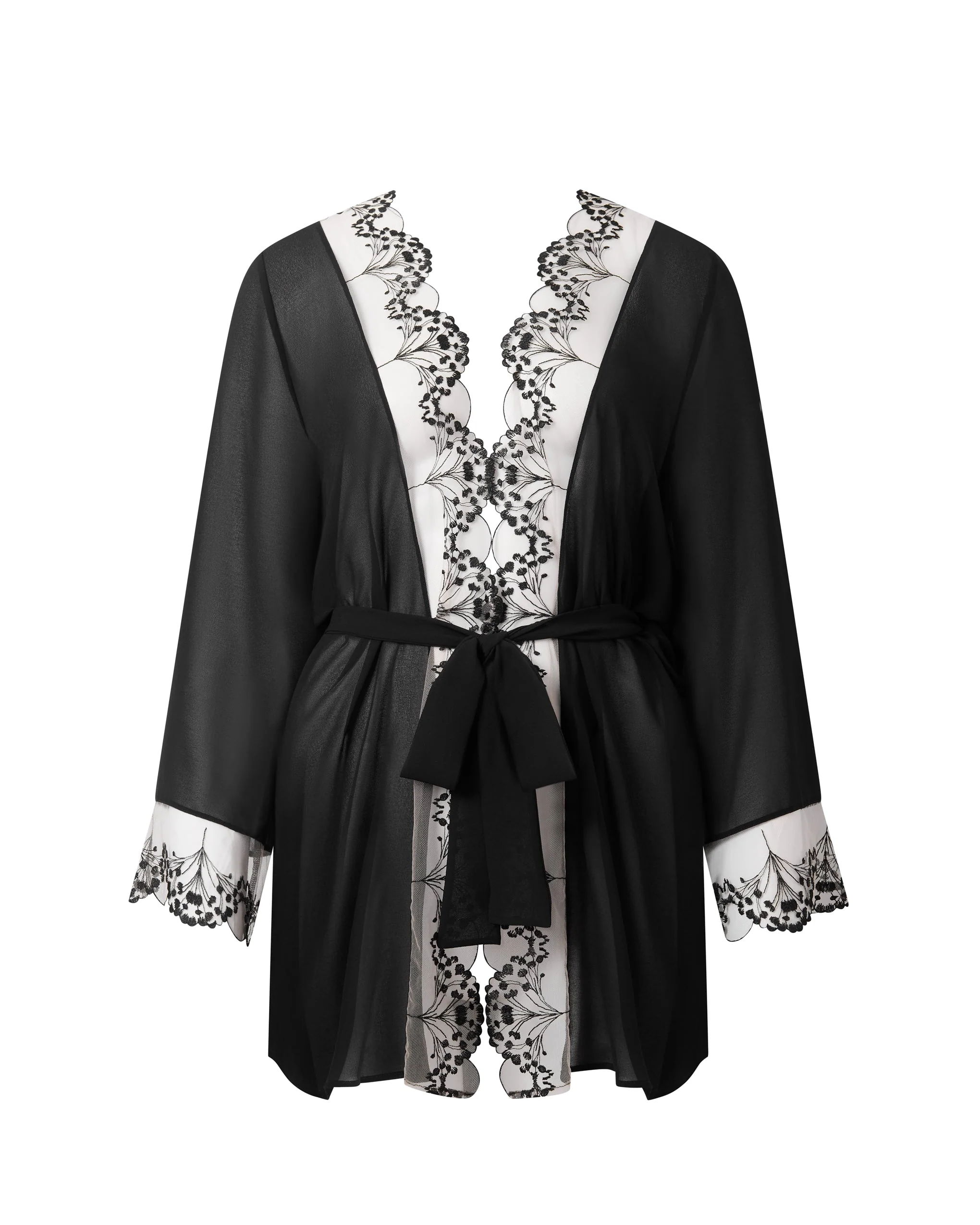 Marisa Chiffon Sheer Kimono Black - Image 5