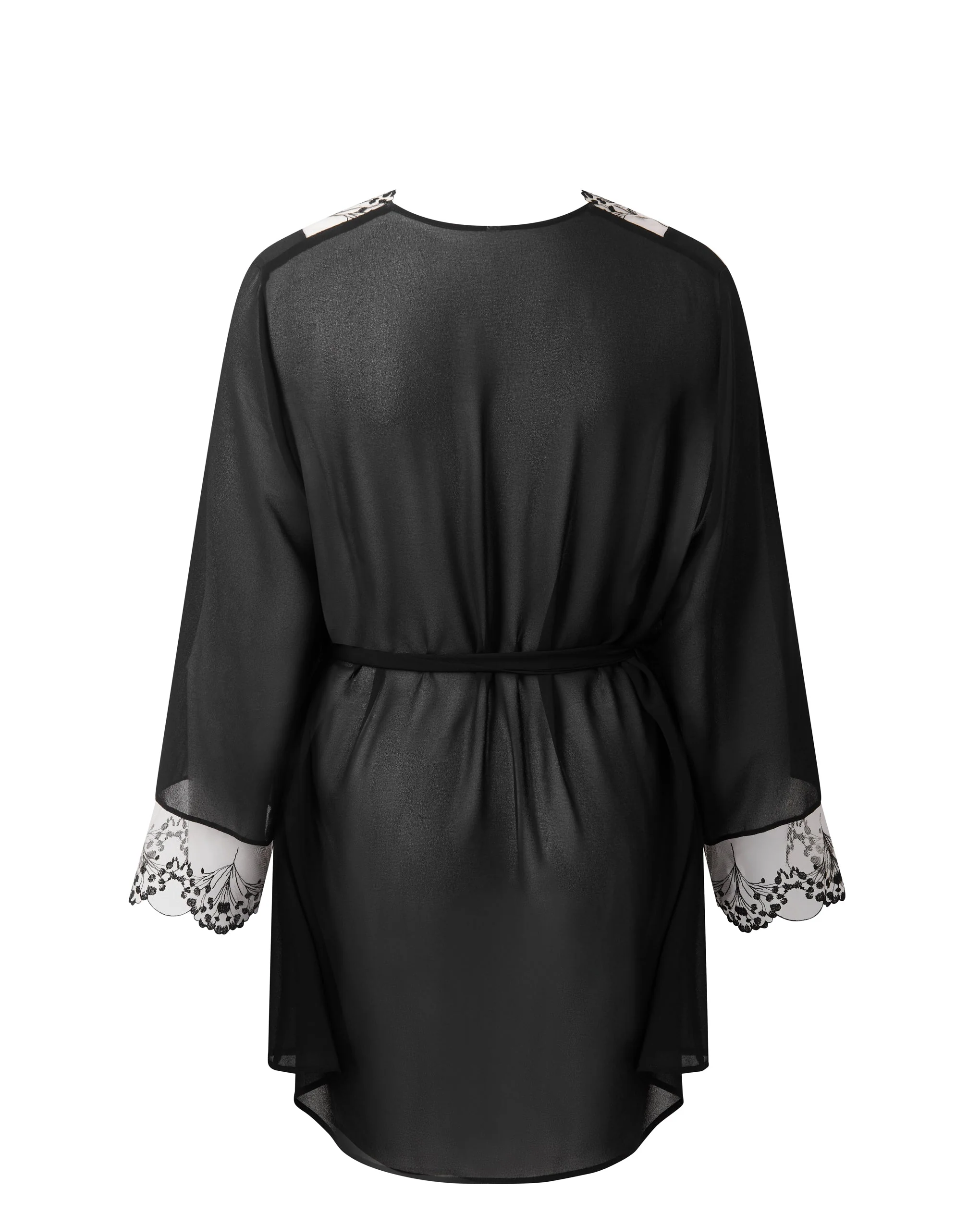 Marisa Chiffon Sheer Kimono Black - Image 6