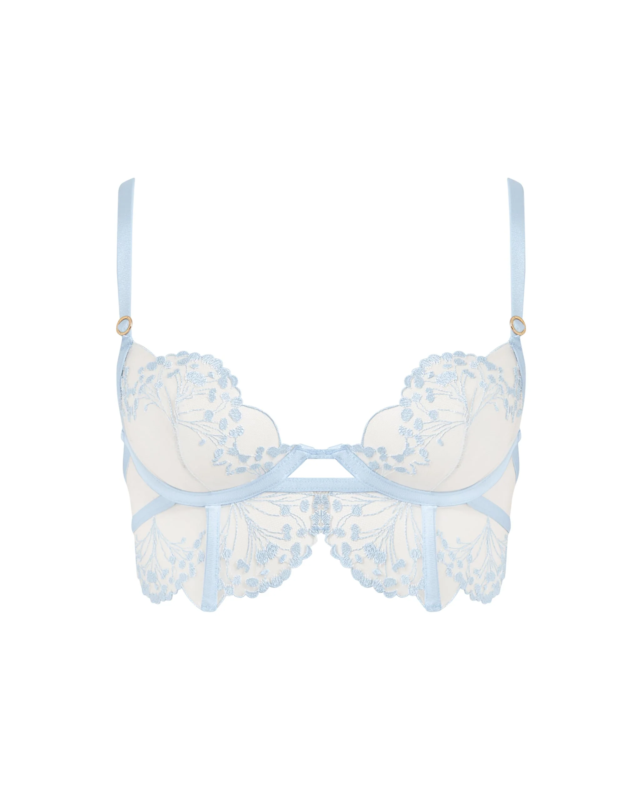 Marisa Embroidered Sheer Bra Blue - Image 5