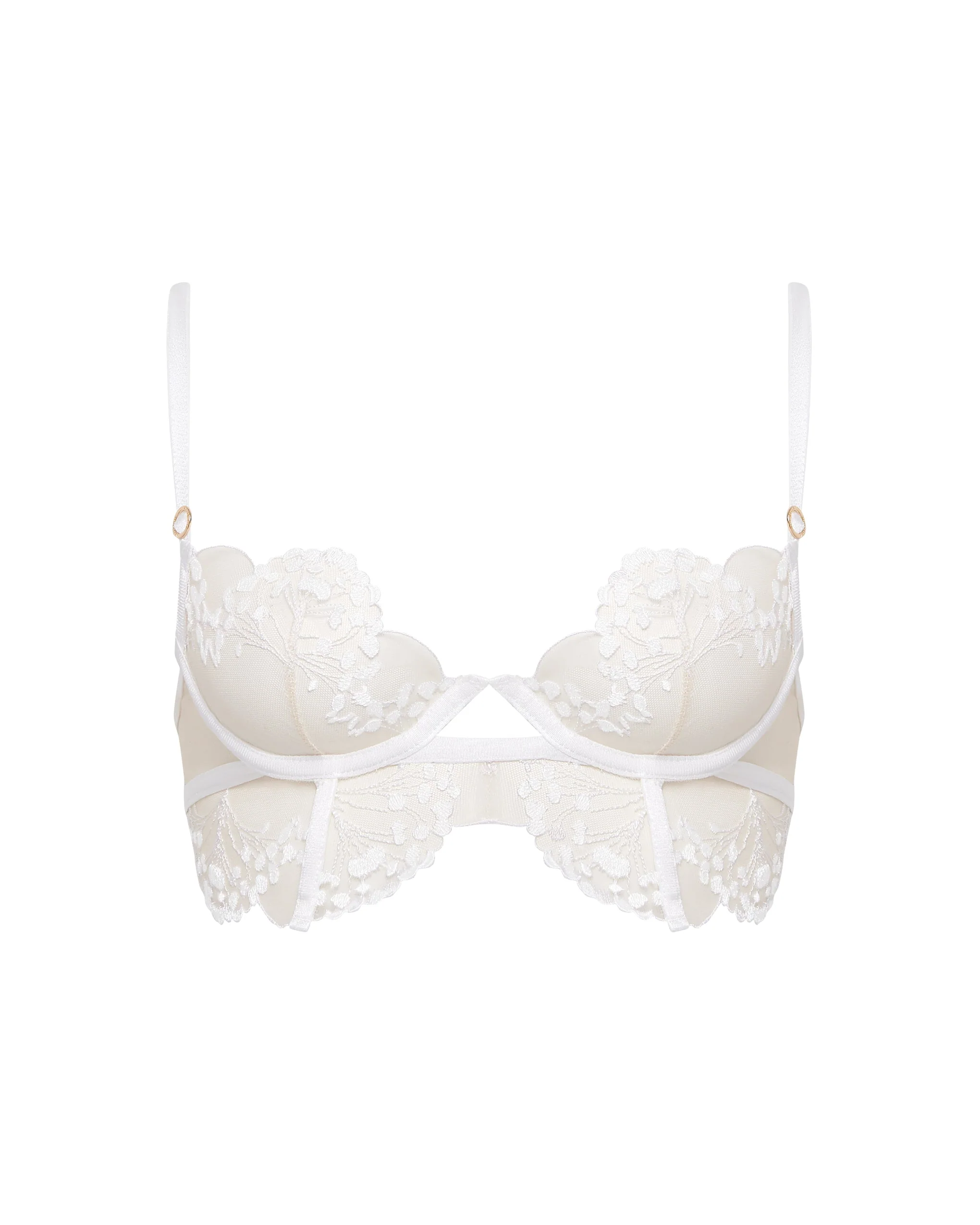Marisa Embroidered Sheer Bra White - Image 5