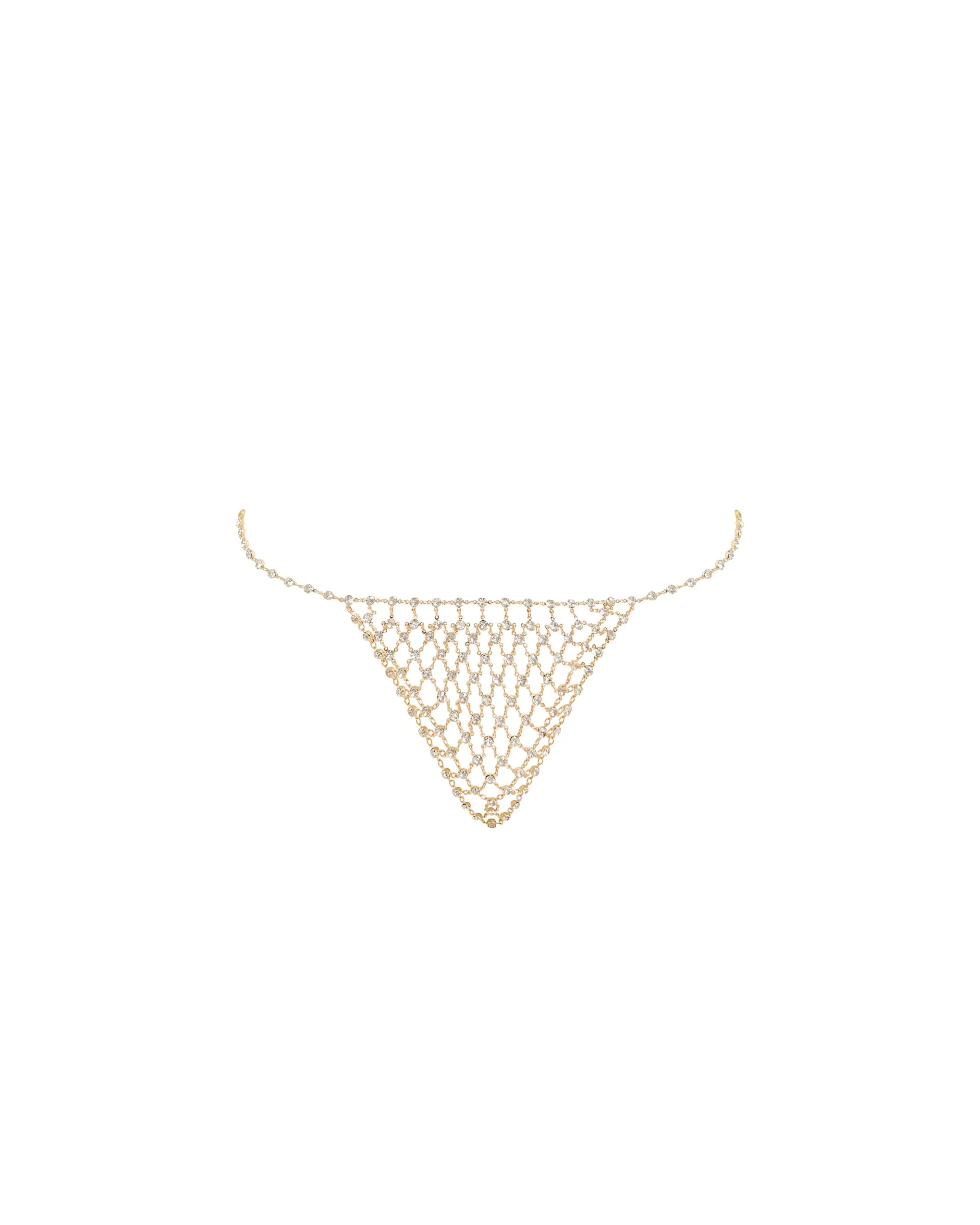 Marli Diamond Lattice Thong Gold/Clear - Image 5