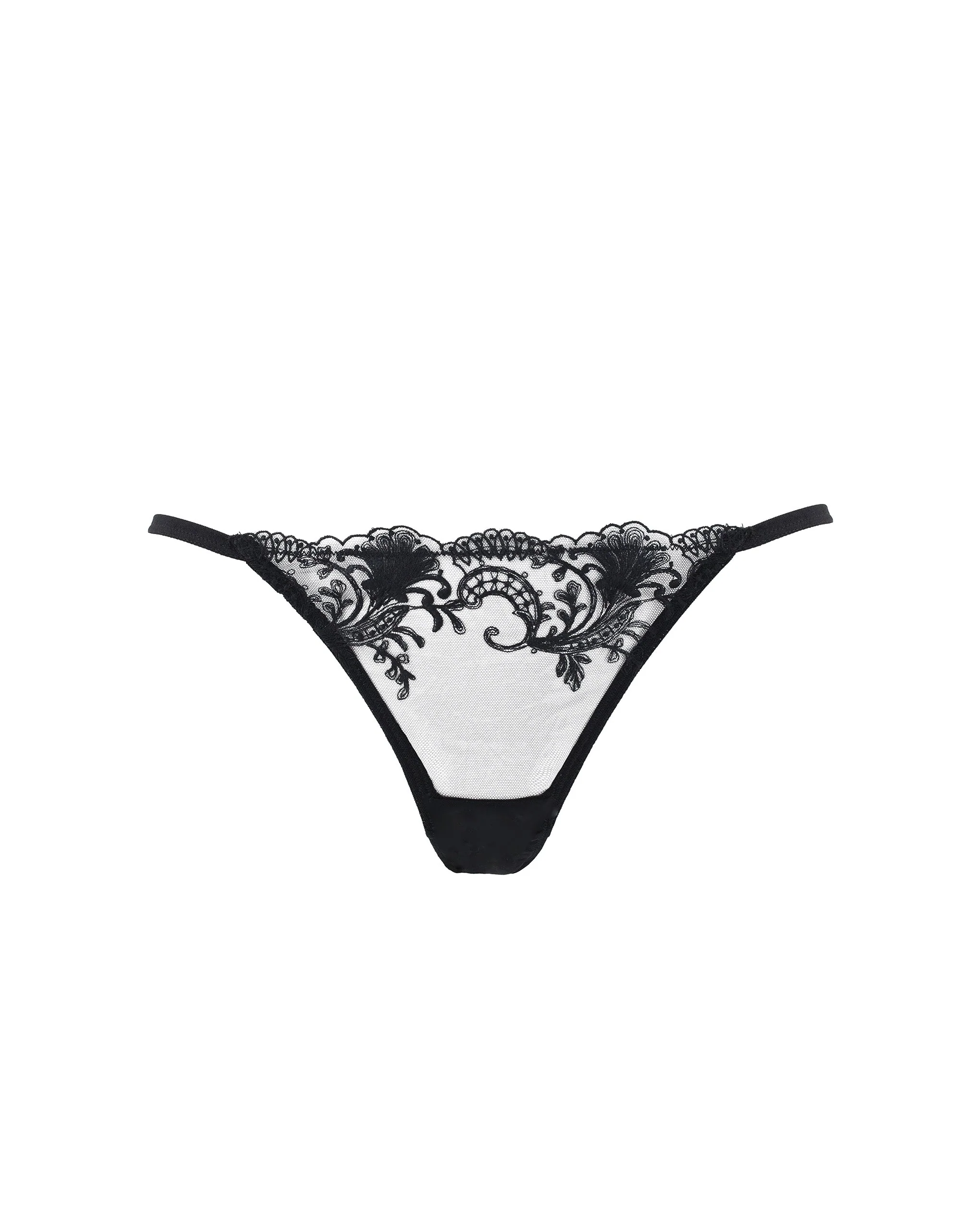 Marseille Embroidered Sheer Brief Black - Image 5