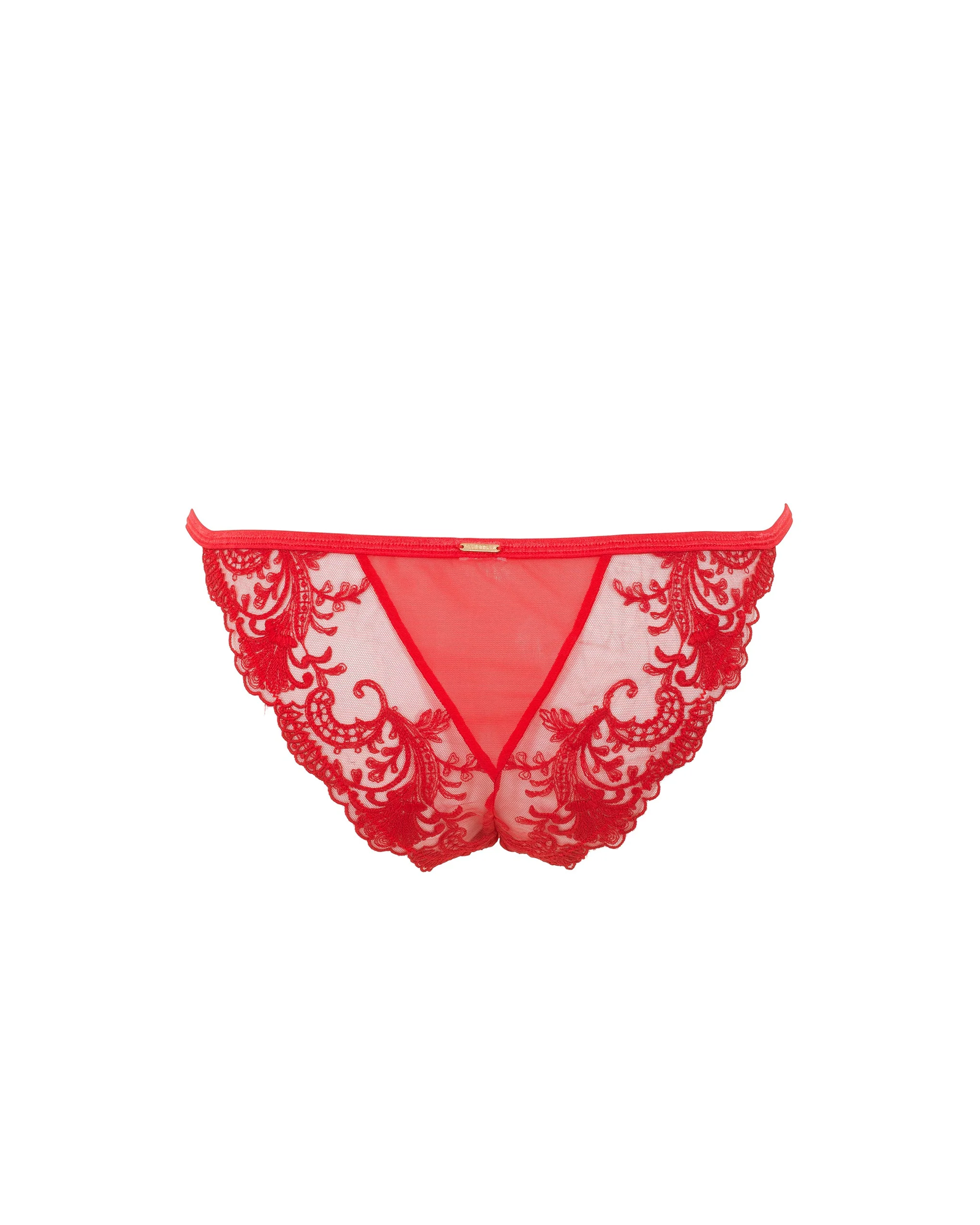 Marseille Embroidered Sheer Brief Red - Image 6