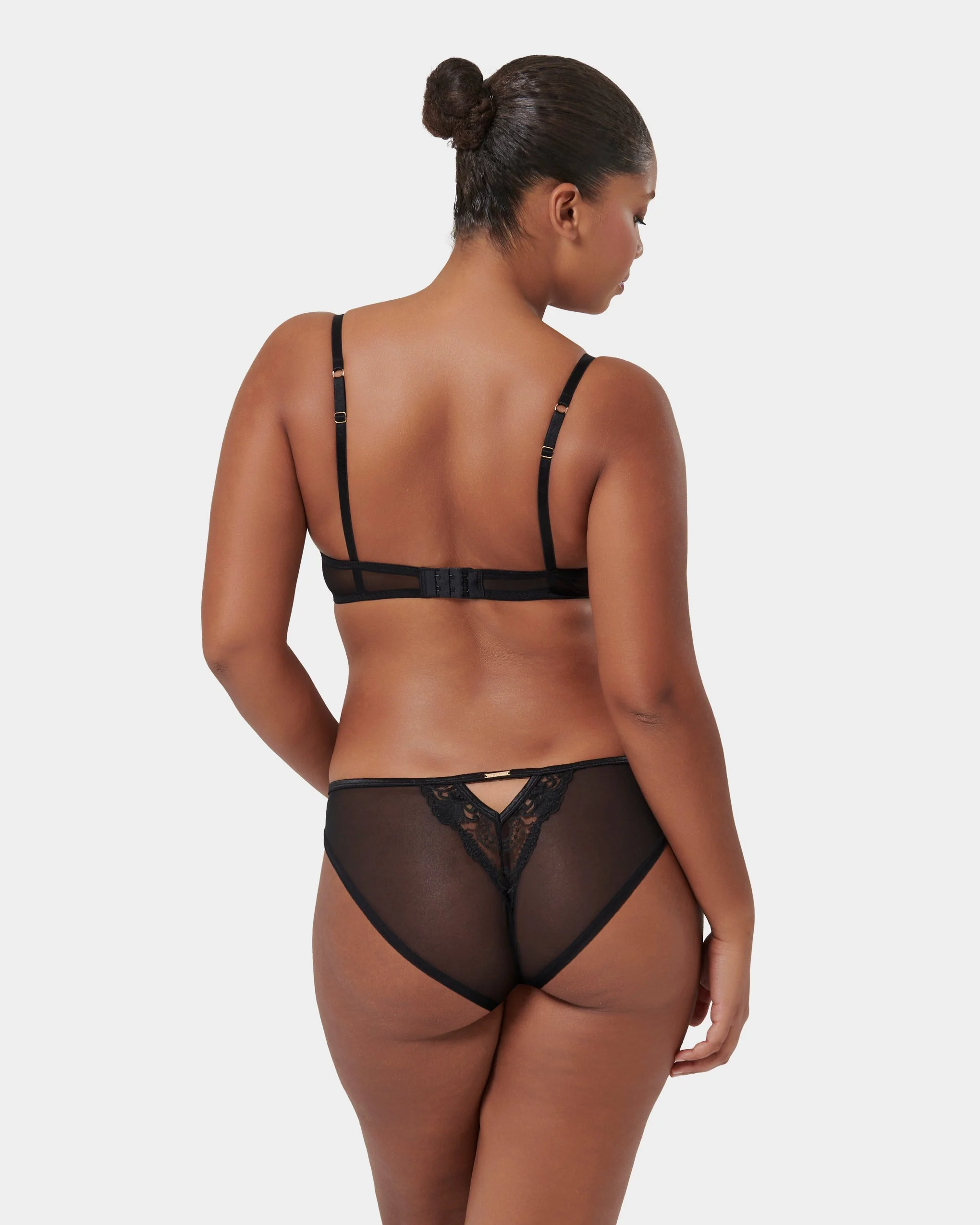 Marseille Embroidered Mesh-Sided Brief Black - Image 10