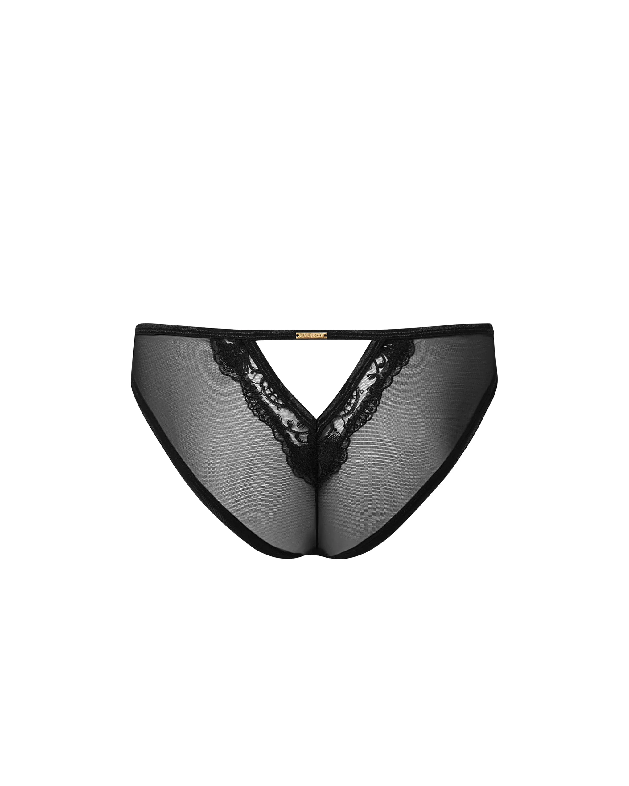 Marseille Embroidered Mesh-Sided Brief Black - Image 6