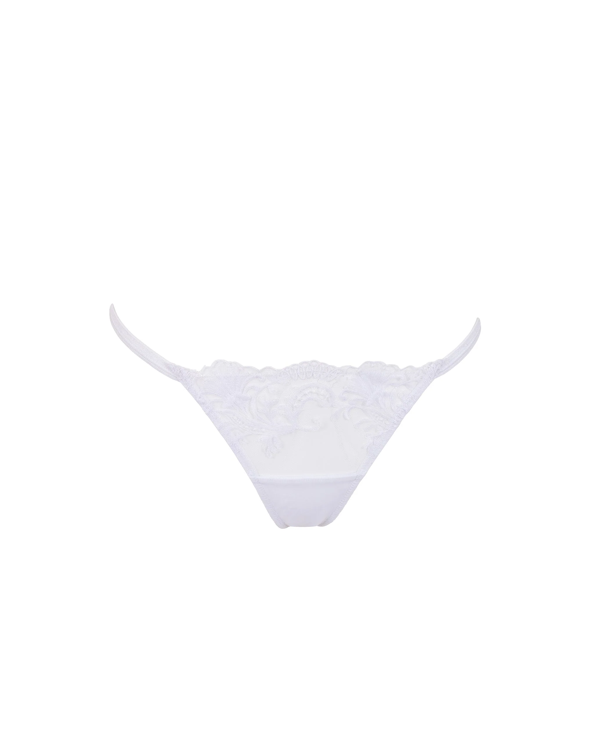 Marseille Embroidered Sheer Thong White - Image 5