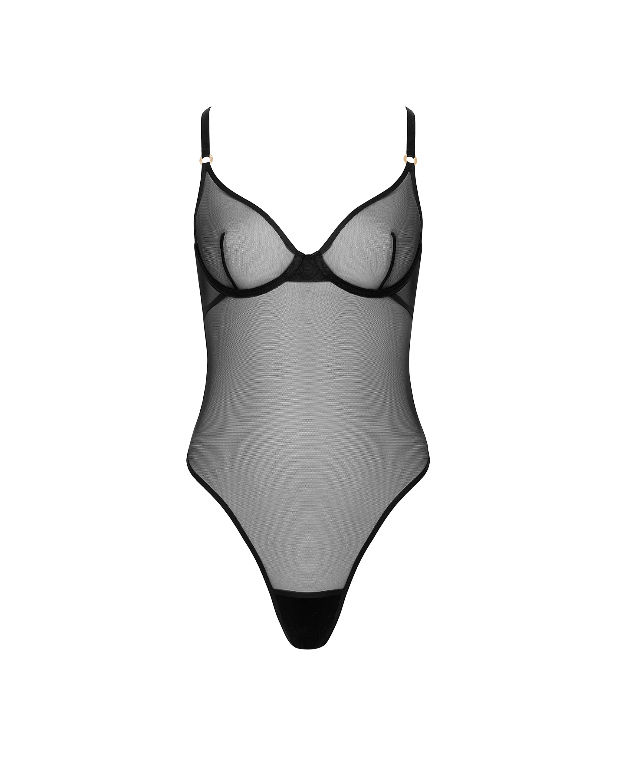 Naomi Mesh Bodysuit Black - Image 5