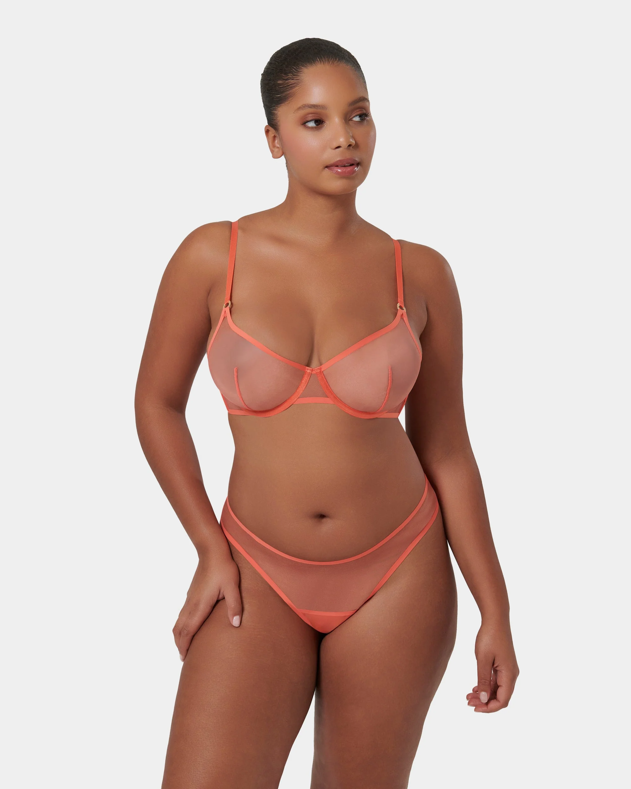 Naomi Mesh Bra Coral - Image 11
