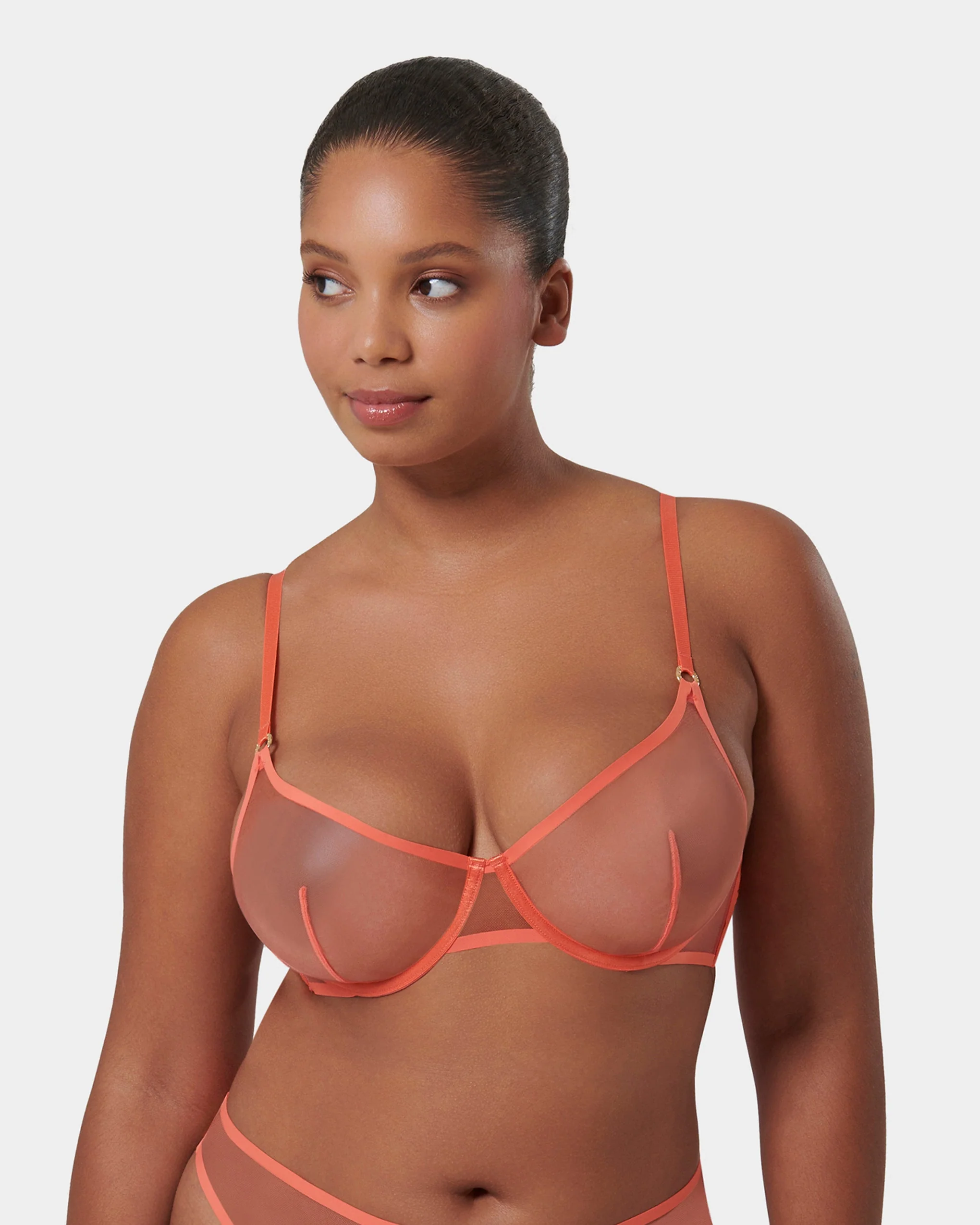 Naomi Mesh Bra Coral - Image 9