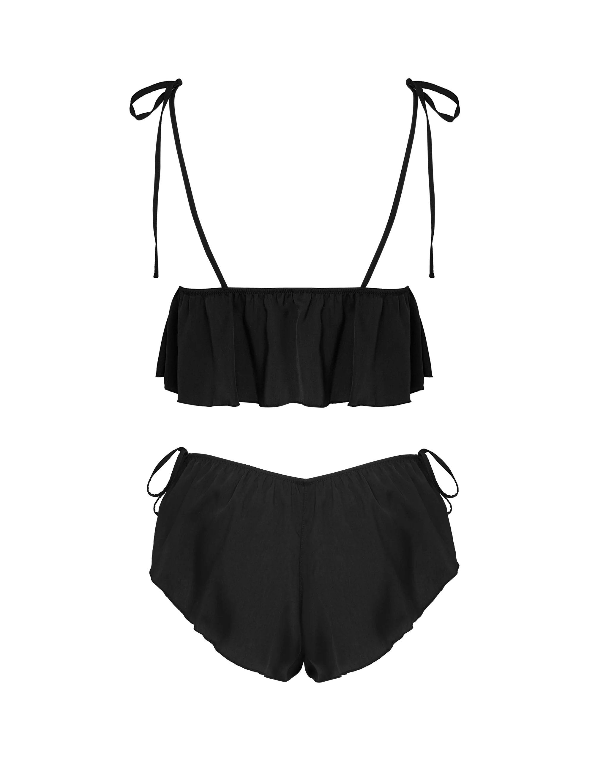 Nicole Luxury Satin Cami and Short Set Black - Image 6