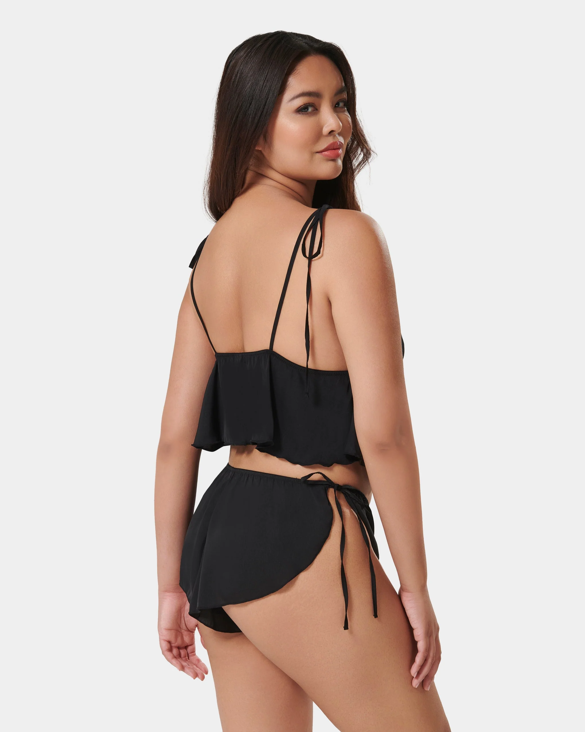 Nicole Luxury Satin Cami and Short Set Black - Image 7
