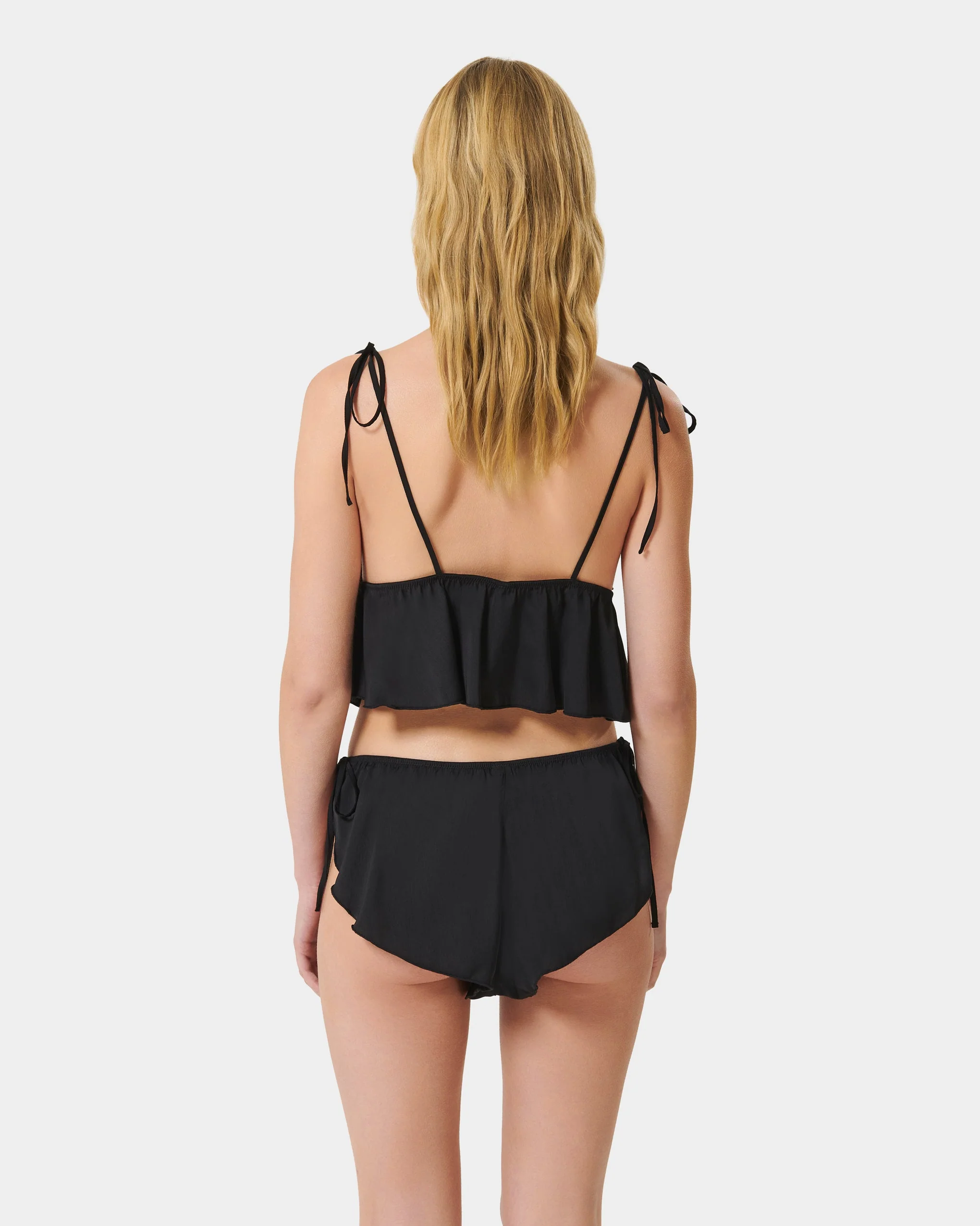 Nicole Luxury Satin Cami and Short Set Black - Image 9