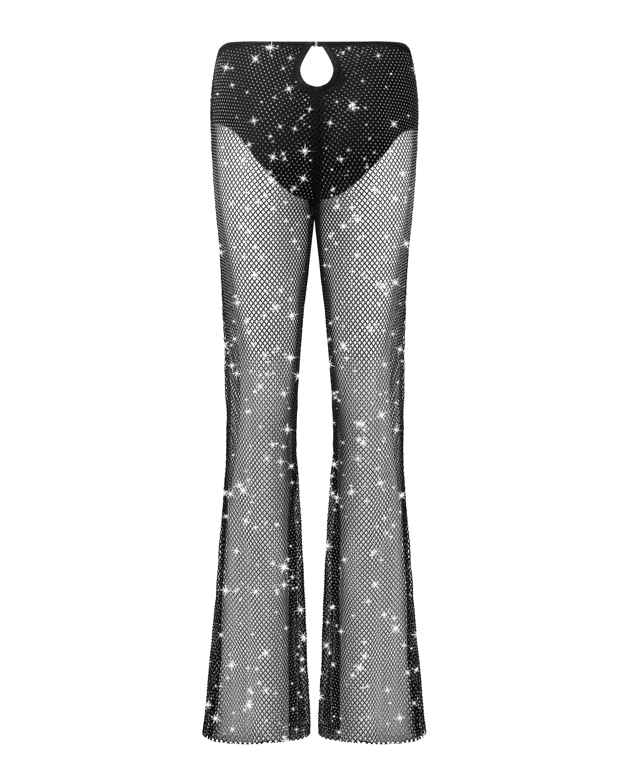 Noor Sheer Mesh Trousers Black - Image 6