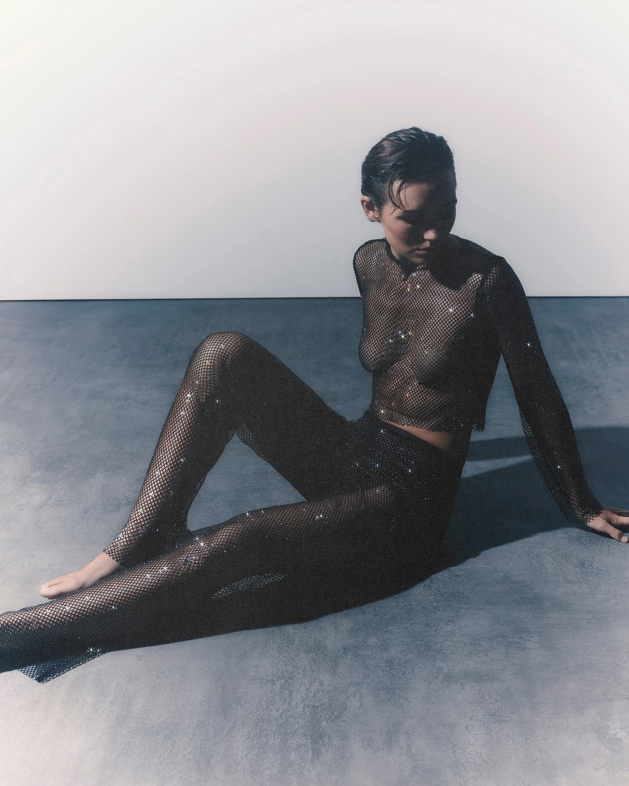 Noor Sheer Mesh Trousers Black - Image 7
