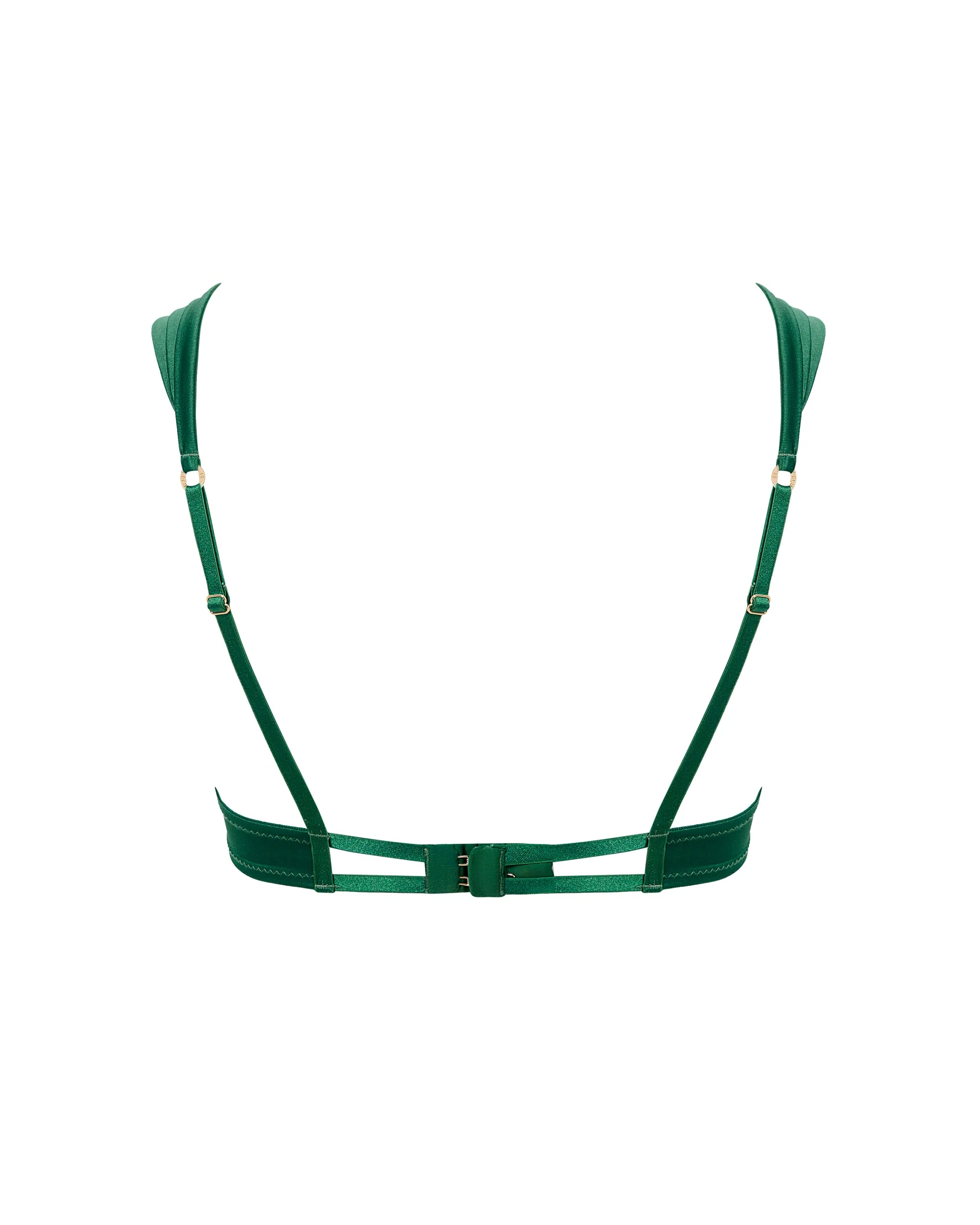 Octavia Satin Moulded Bra Green - Image 6