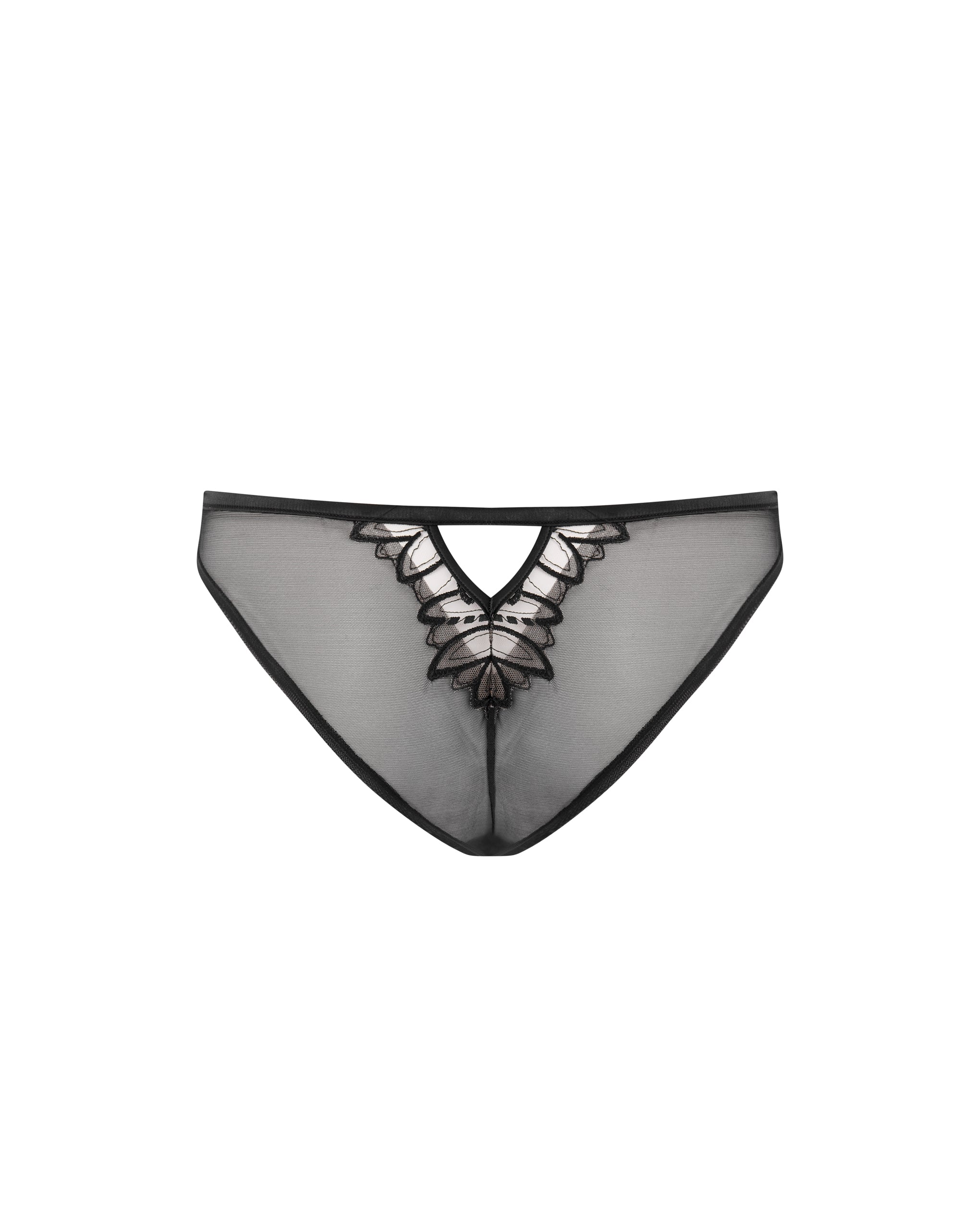 Pavlina Floral Embroidered Brief Black - Image 6