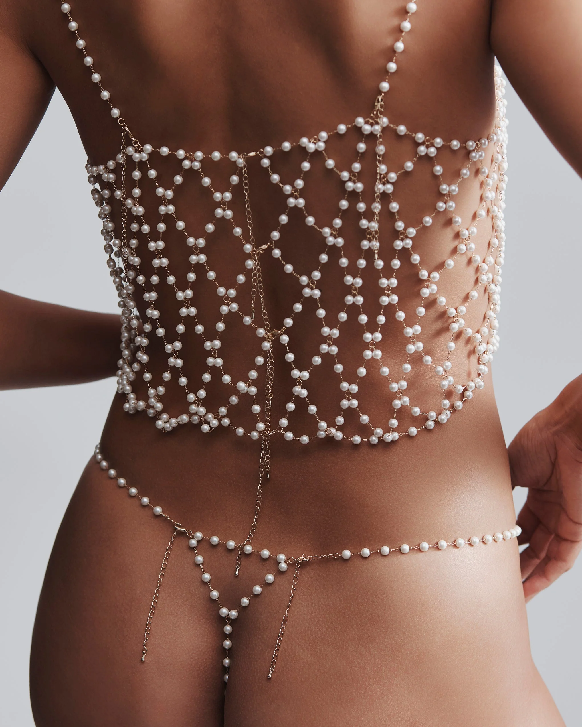 Pearl Crop Cami Pearl/Gold - Image 3