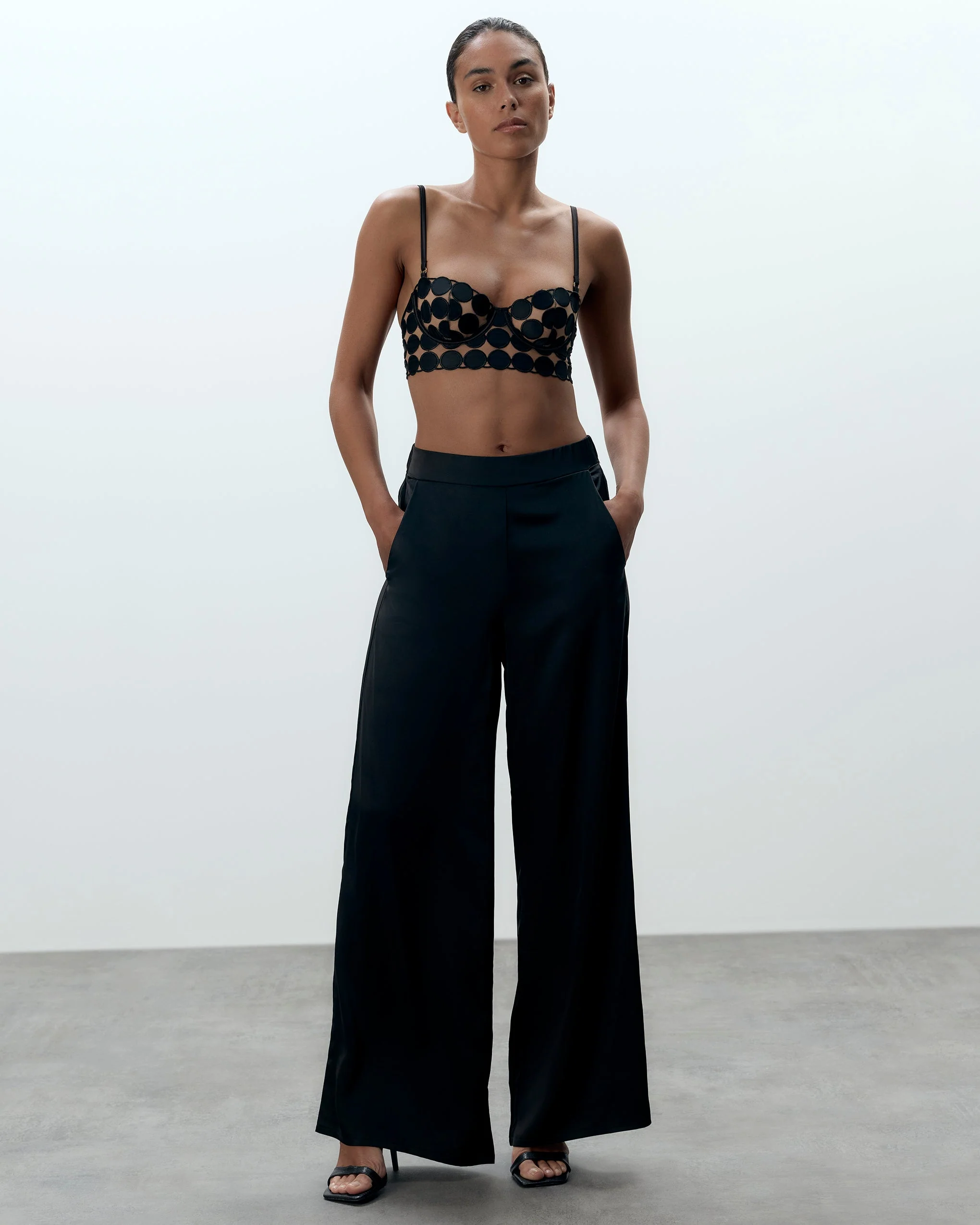 Presley Luxury Satin Flared Trousers - Image 2