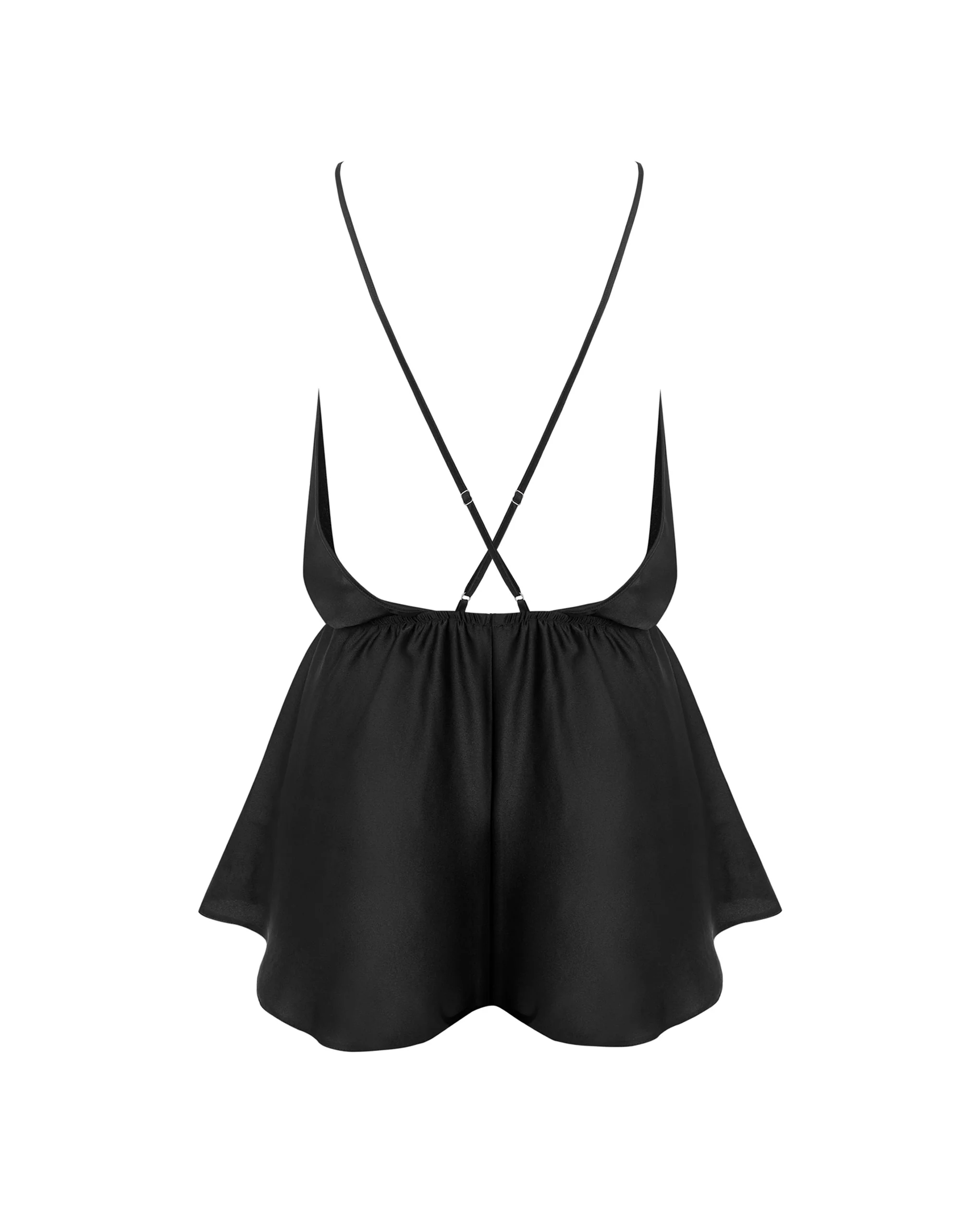 Rosalie Luxury Satin Teddy Black/Sheer - Image 6