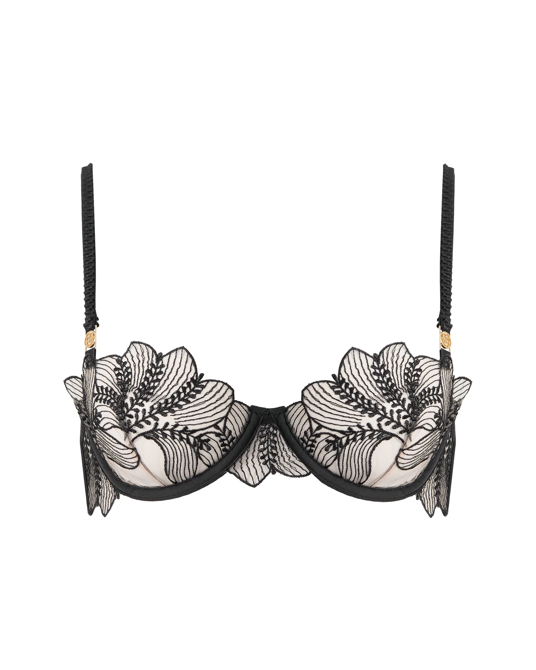 Sadiya Embroidered Sheer Bra Black - Image 5