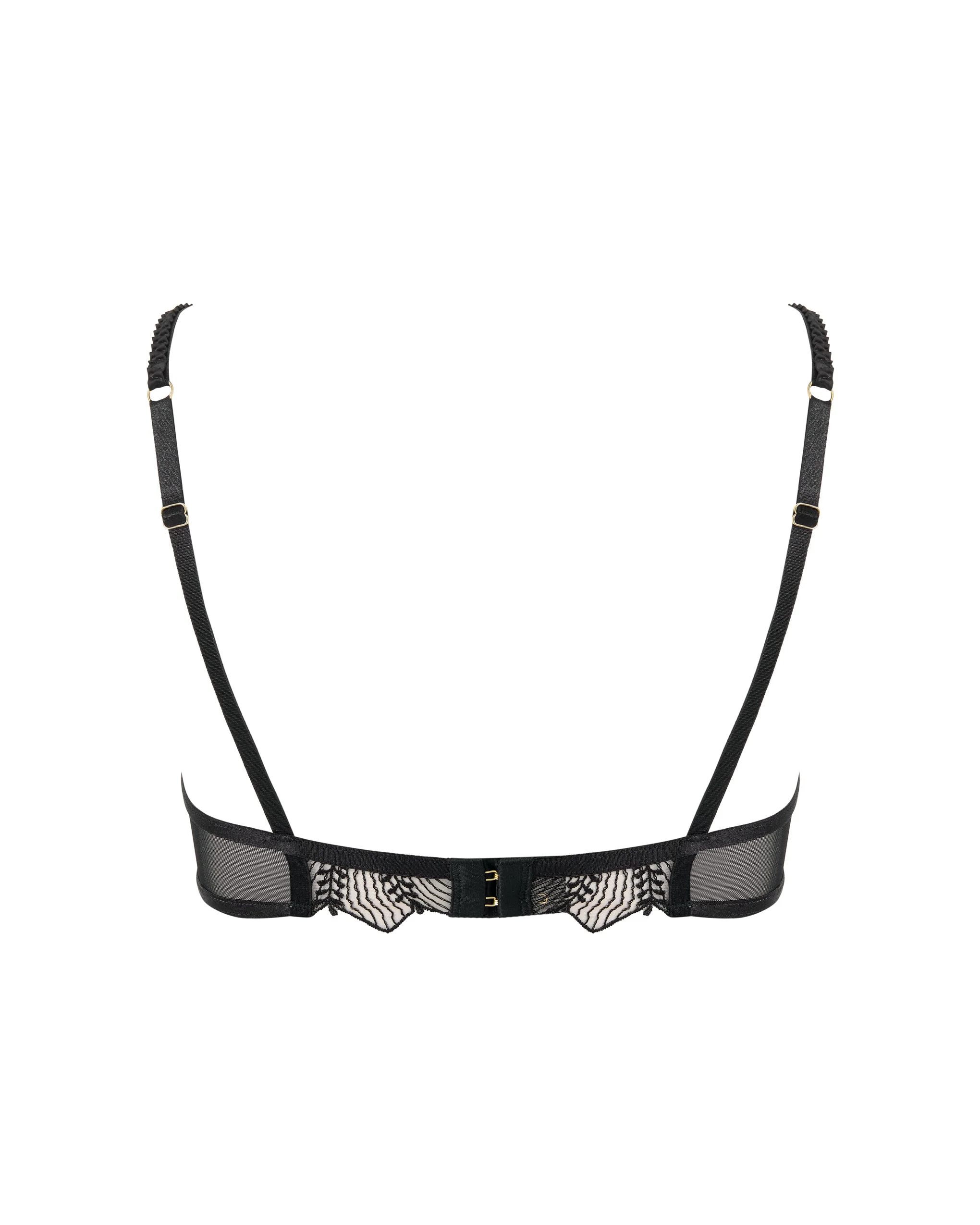 Sadiya Embroidered Sheer Bra Black - Image 6