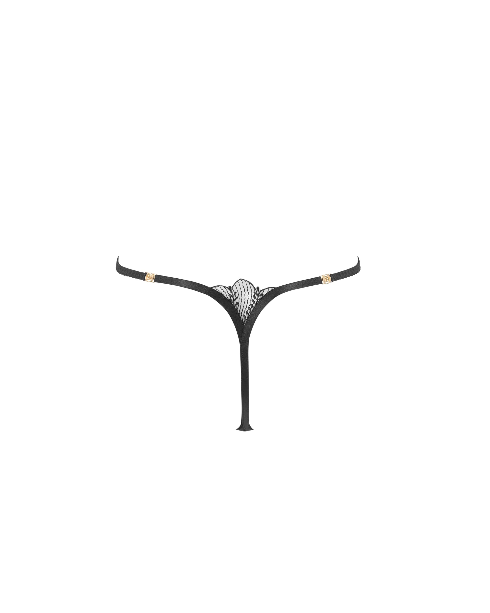 Sadiya Embroidered Sheer Thong Black - Image 6