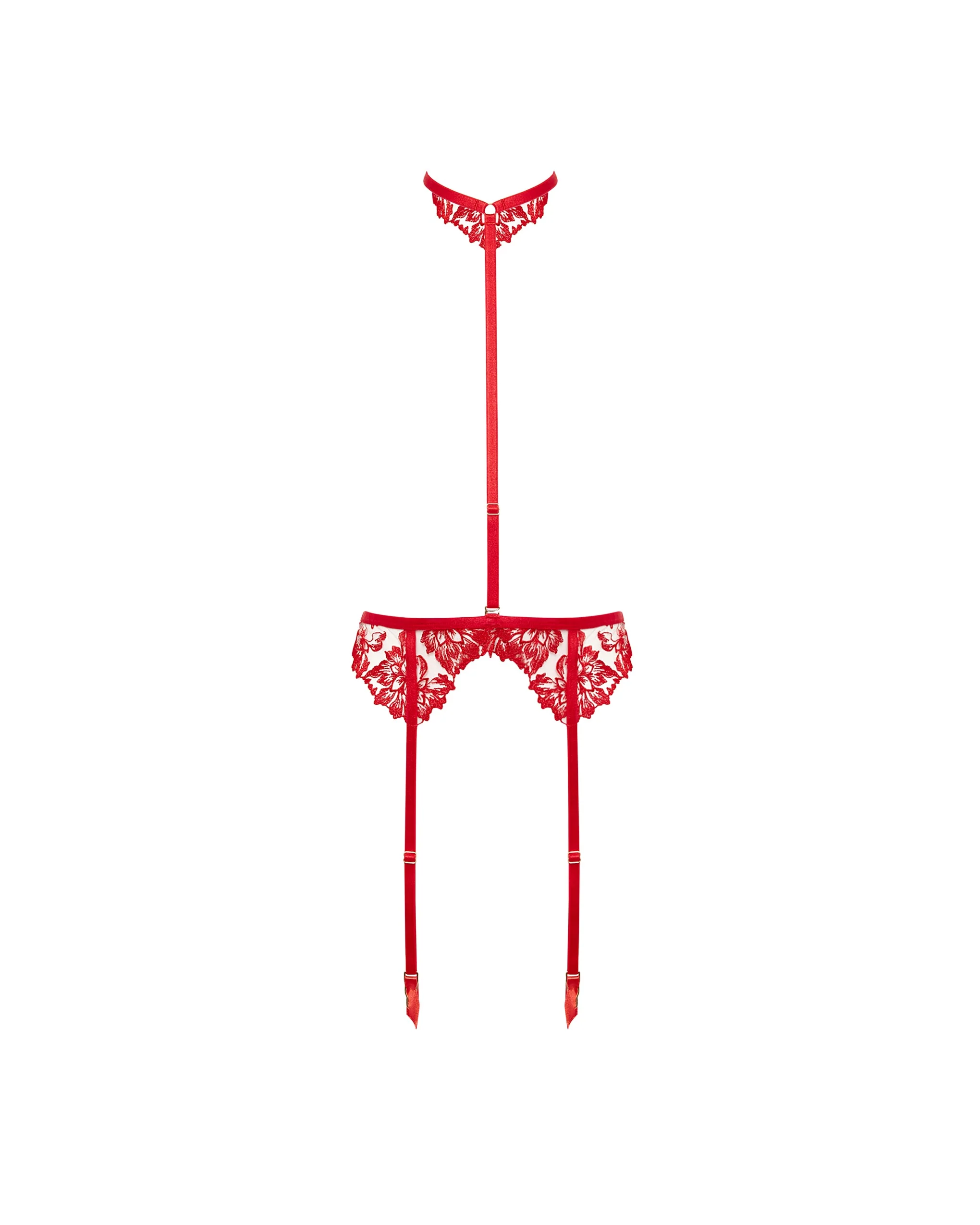Samara Suspender Harness with Detachable Collar Red - Image 5