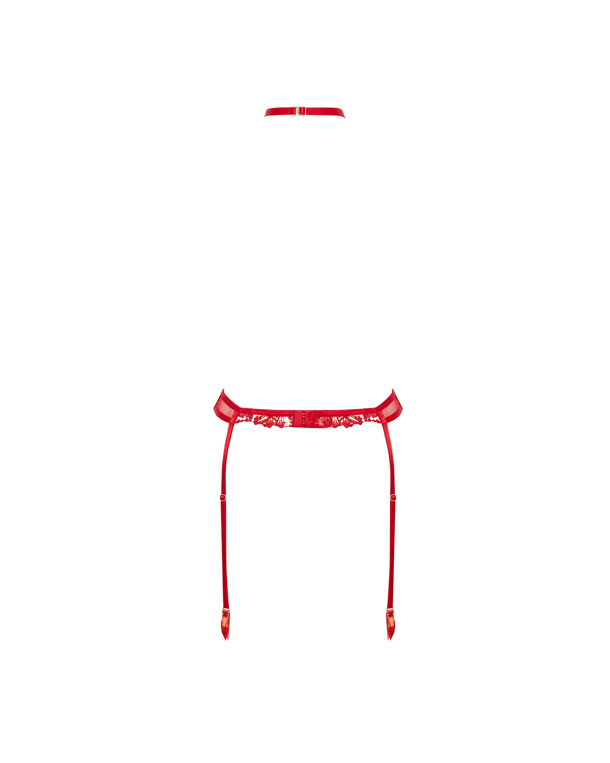 Samara Suspender Harness with Detachable Collar Red - Image 6