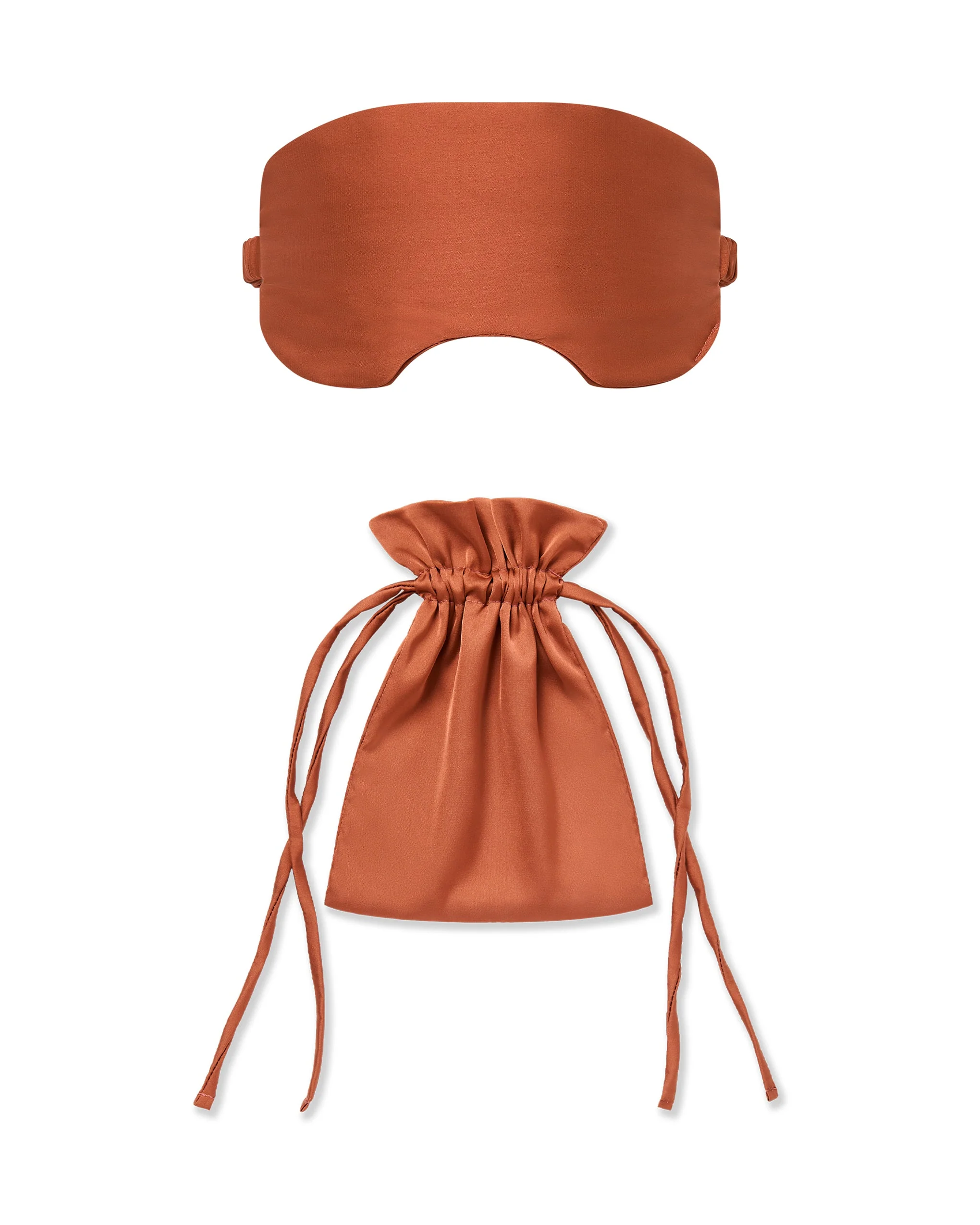 Saskia Luxury Satin Eye Mask Baked Clay - Image 4
