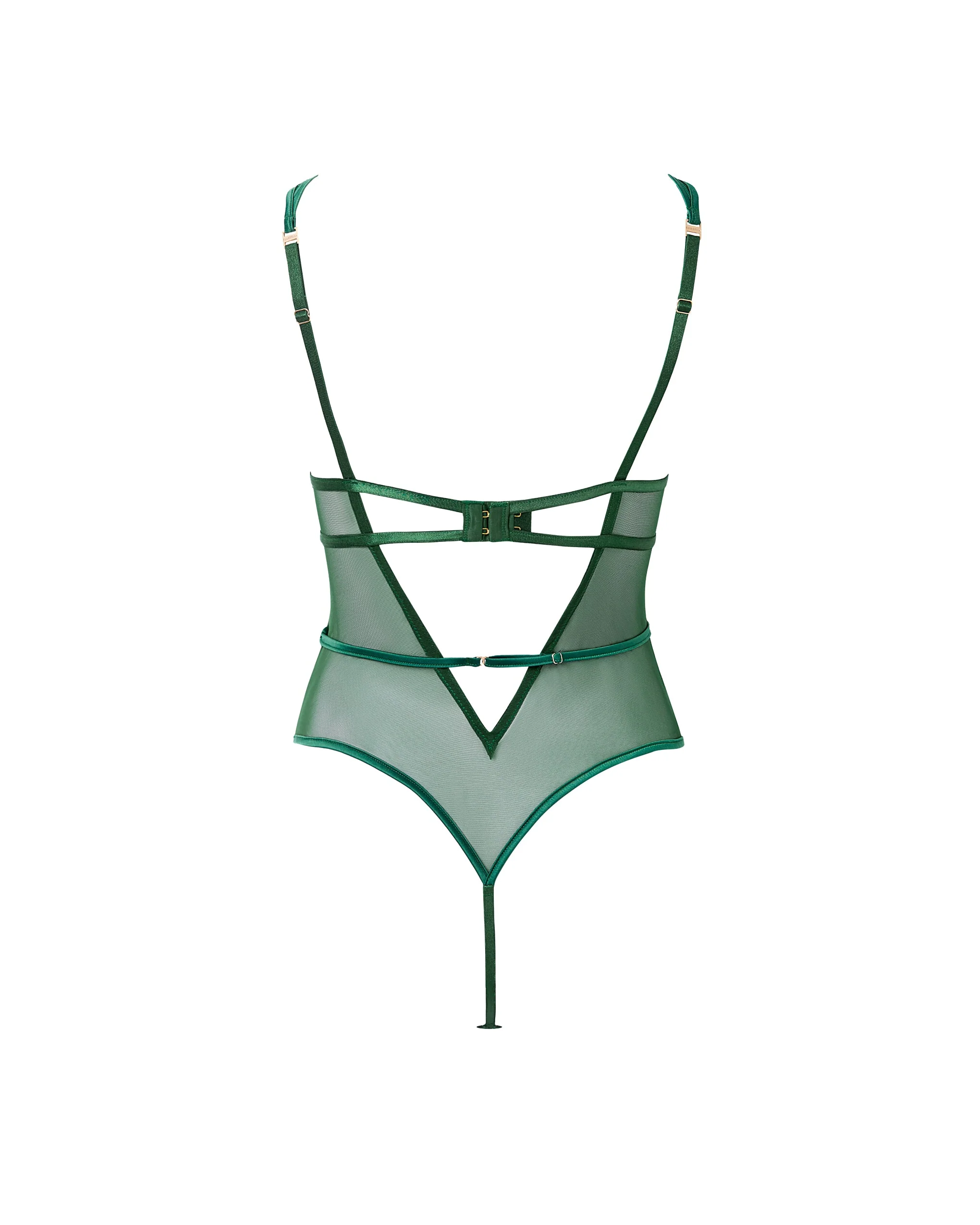 Seraphim Embroidered Sheer Bodysuit Green - Image 6