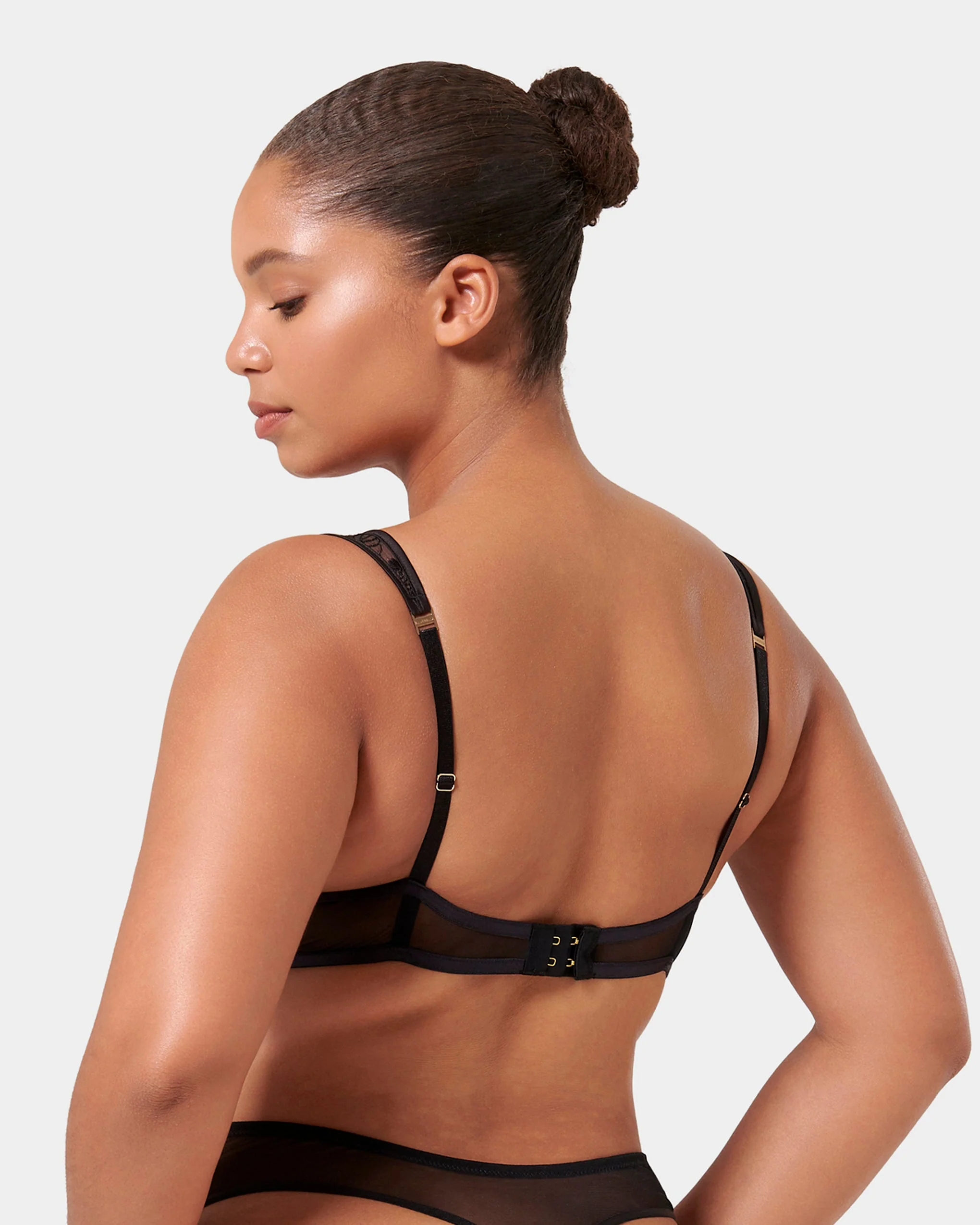 Seraphim Embroidered Sheer Bra Black - Image 10