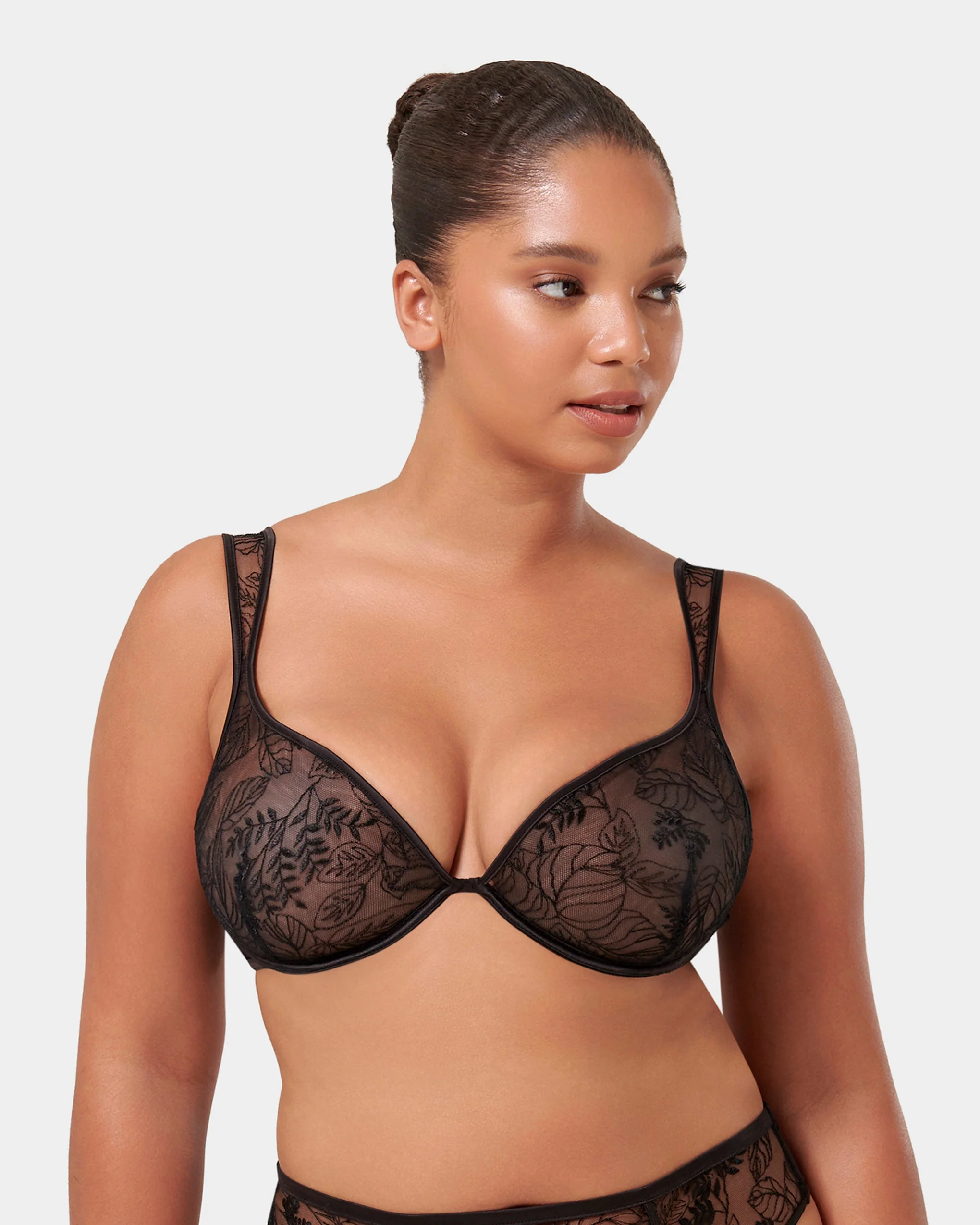 Seraphim Embroidered Sheer Bra Black - Image 9