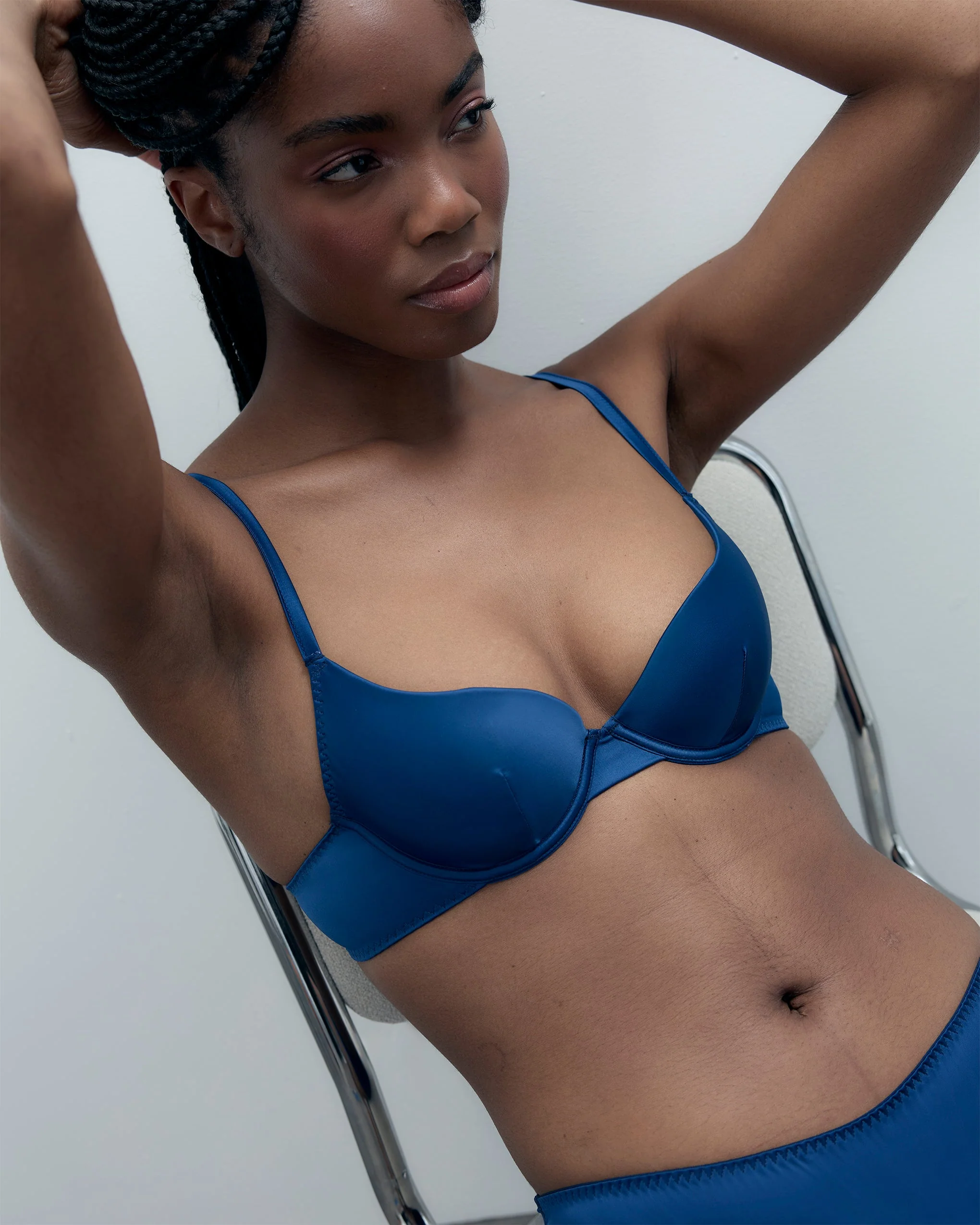Set: Verona Bra & Thong Set Navy Peony - Image 4