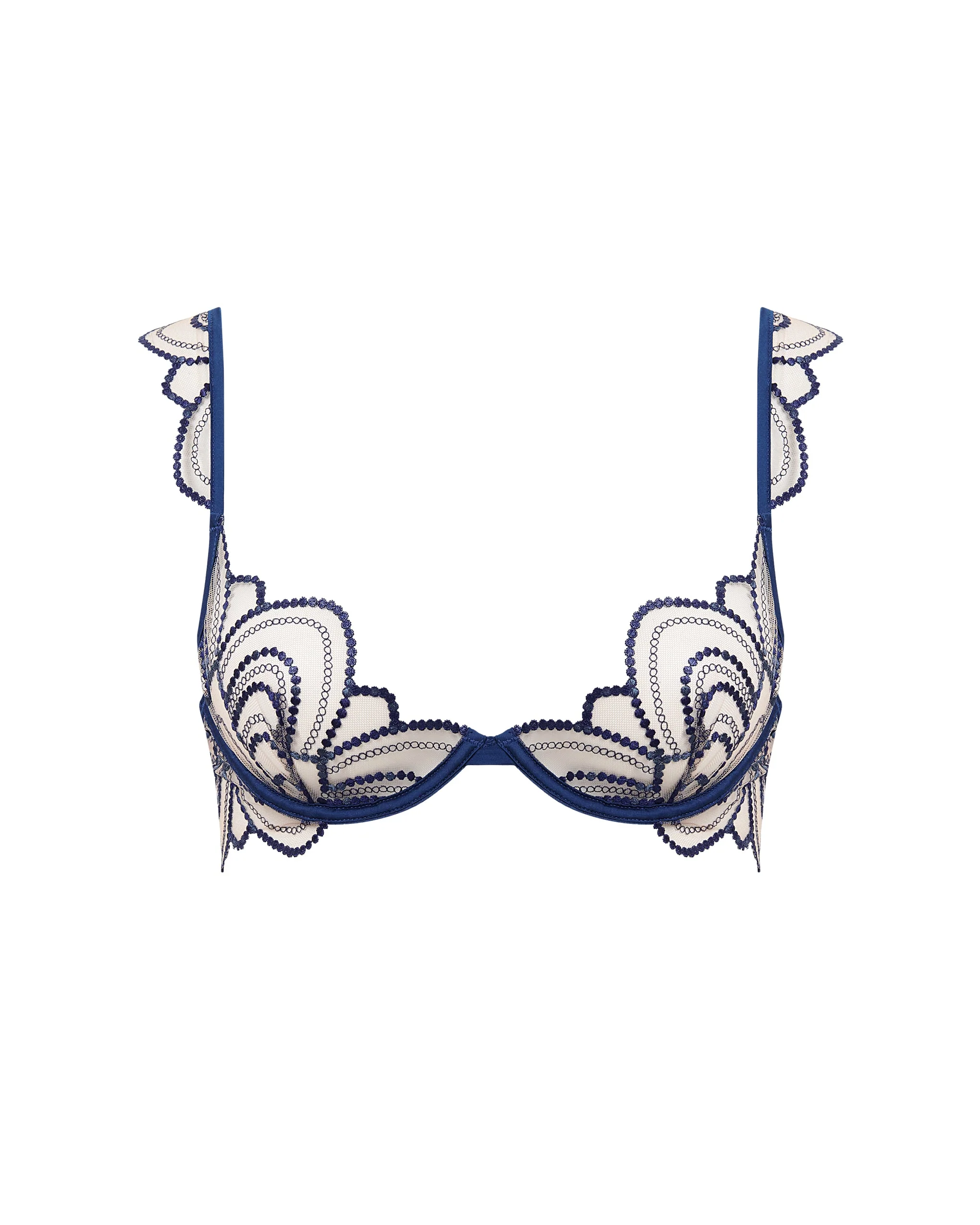 Soraya Embroidered Sheer Bra Blue - Image 5