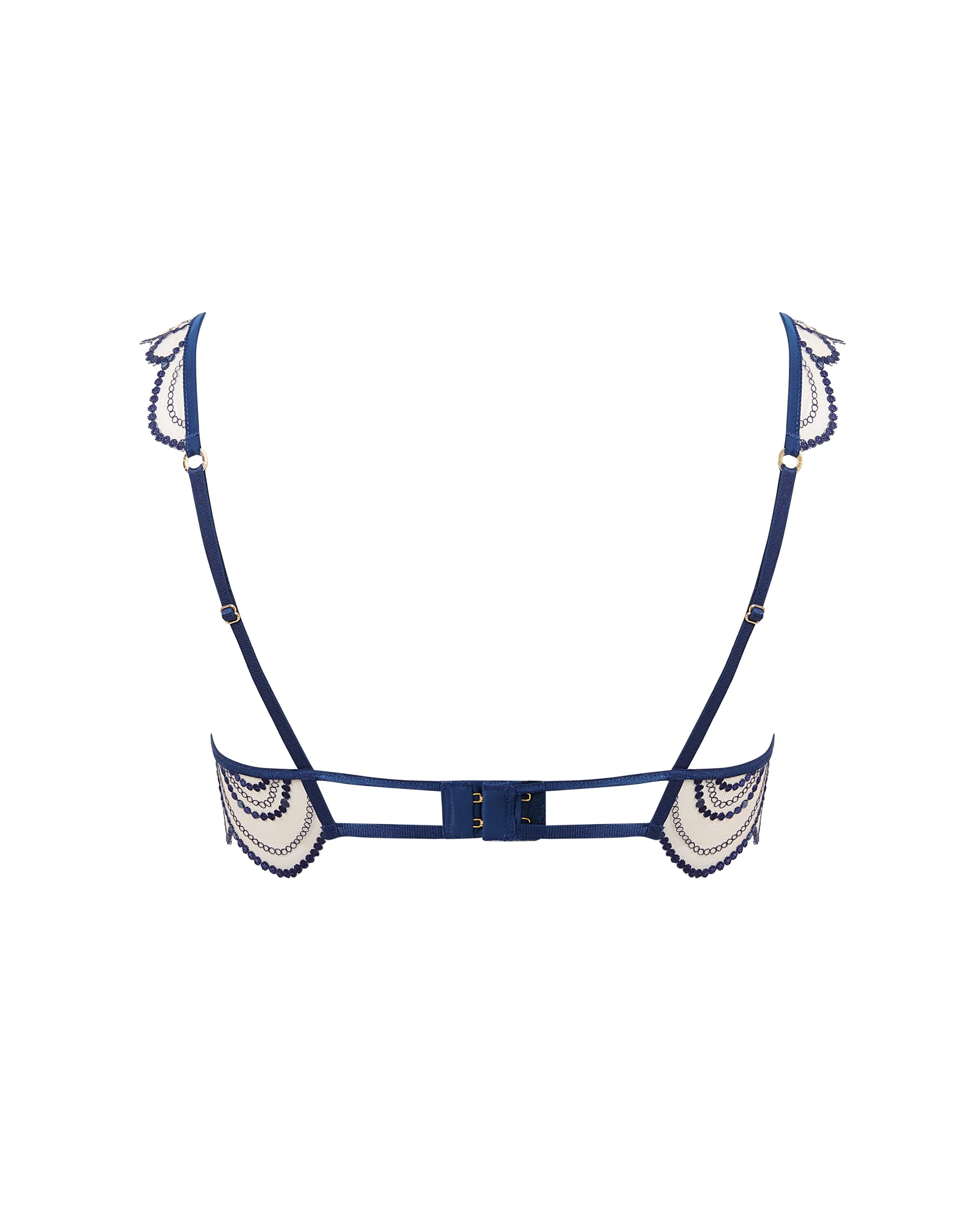 Soraya Embroidered Sheer Bra Blue - Image 6